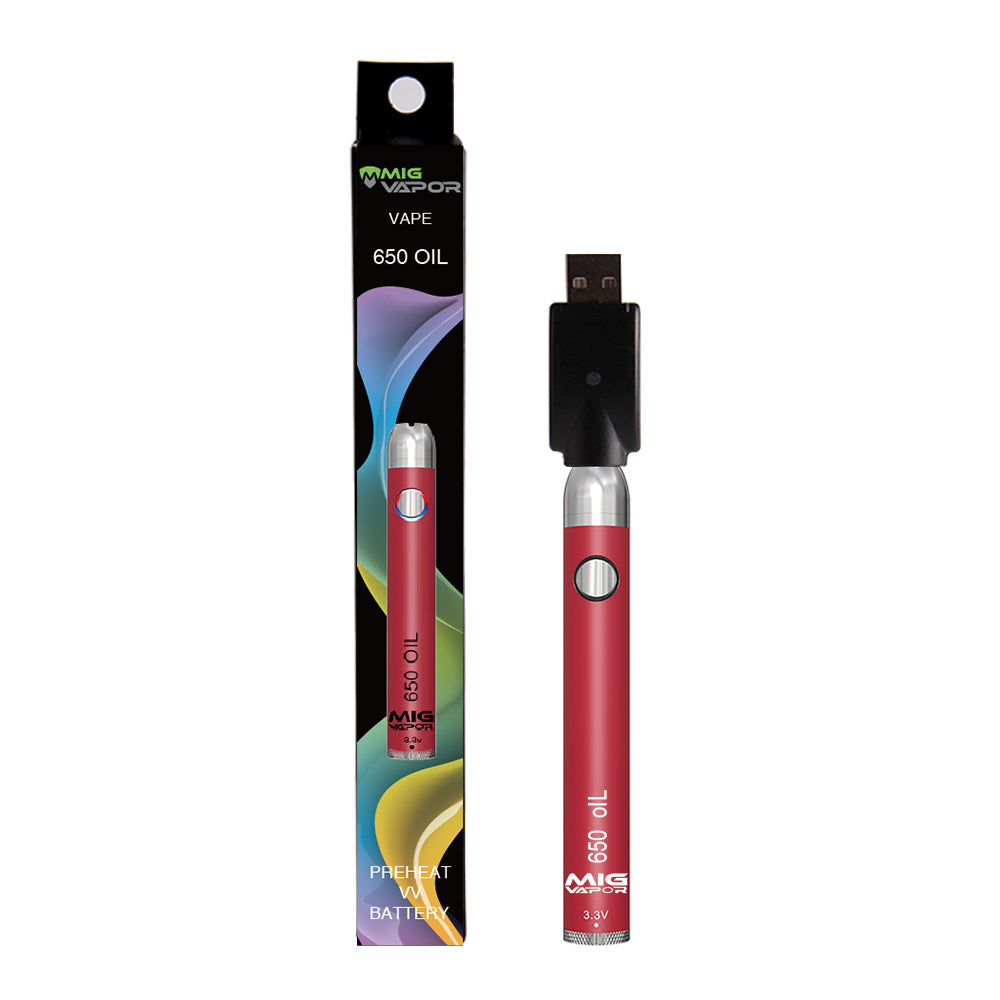 MiG Vapor OIL 650 Battery with Charger - Ideal for 510 Pre - Filled Cartridges