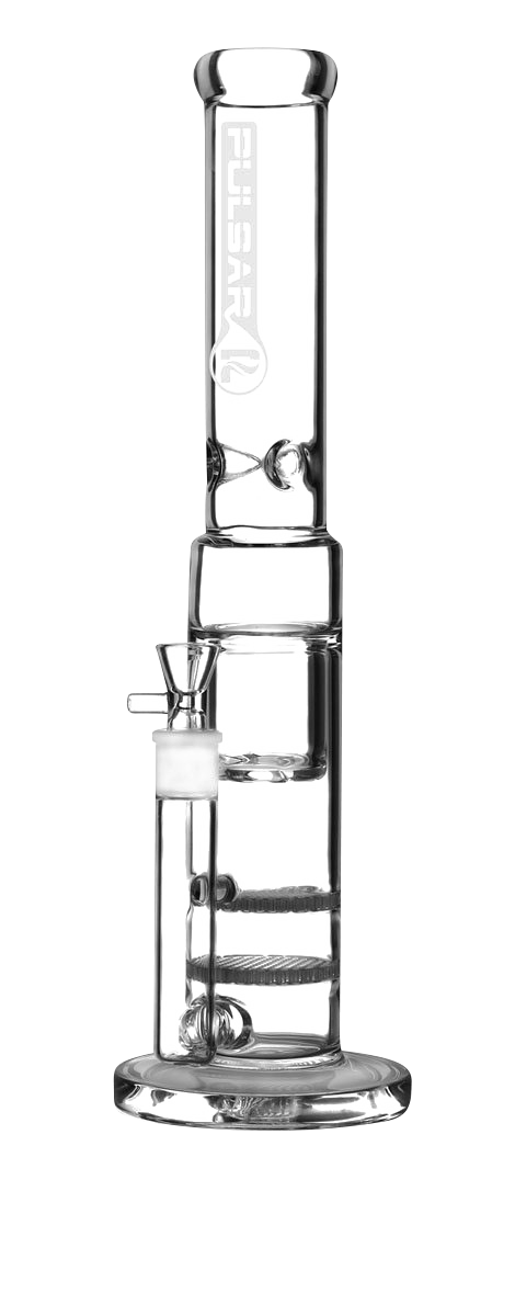 Pulsar Double Honeycomb Inverted Showerhead Perc Bong - Premium Smoking Experience