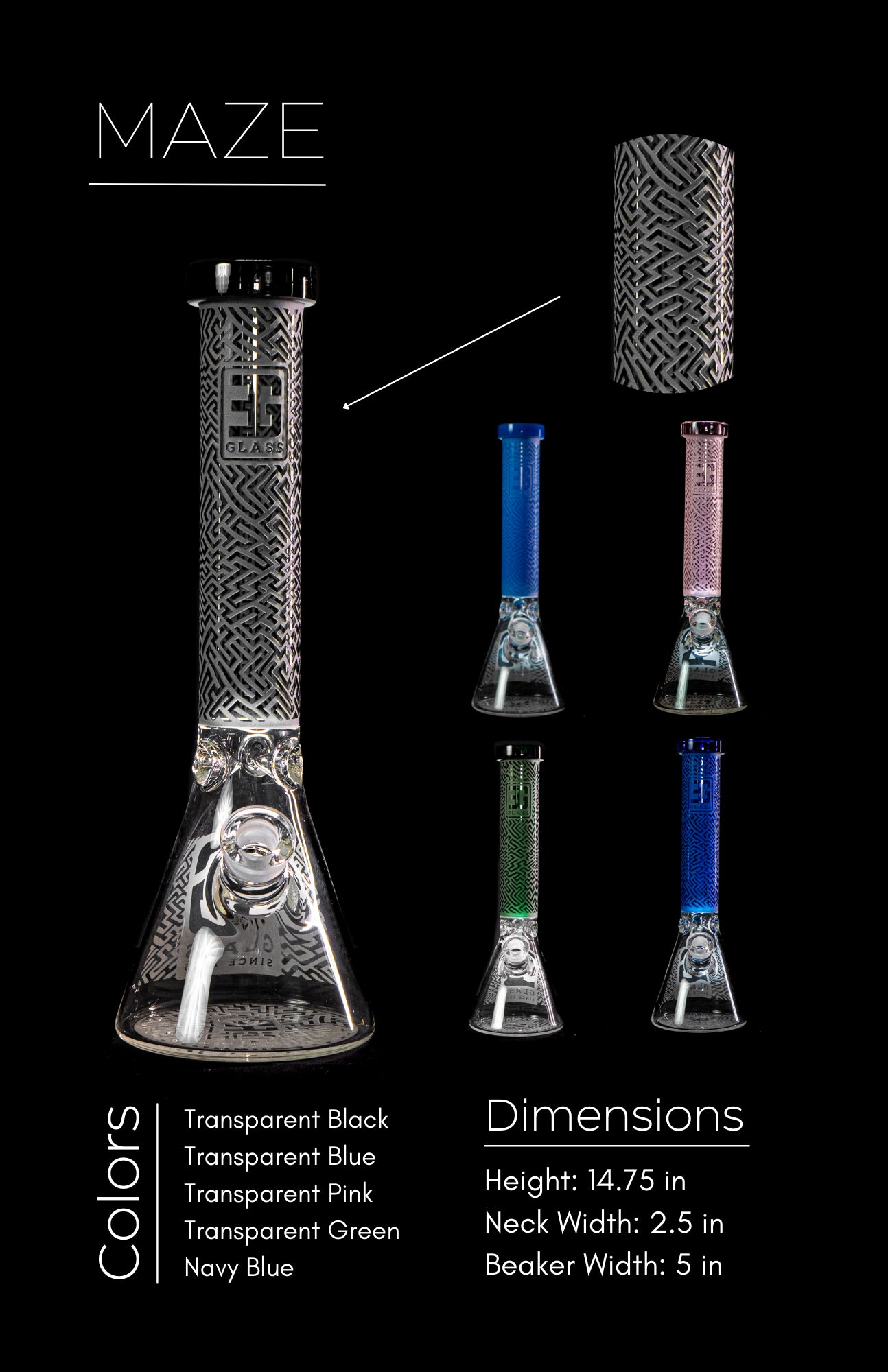 EG Glass Stunning Maze Water Pipe