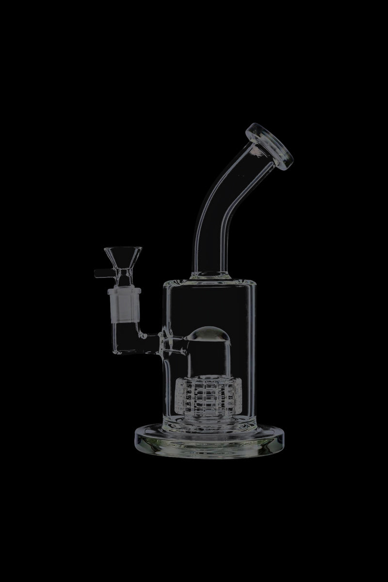 Stylish Glass Bubbler with Slitted Drum Percolator