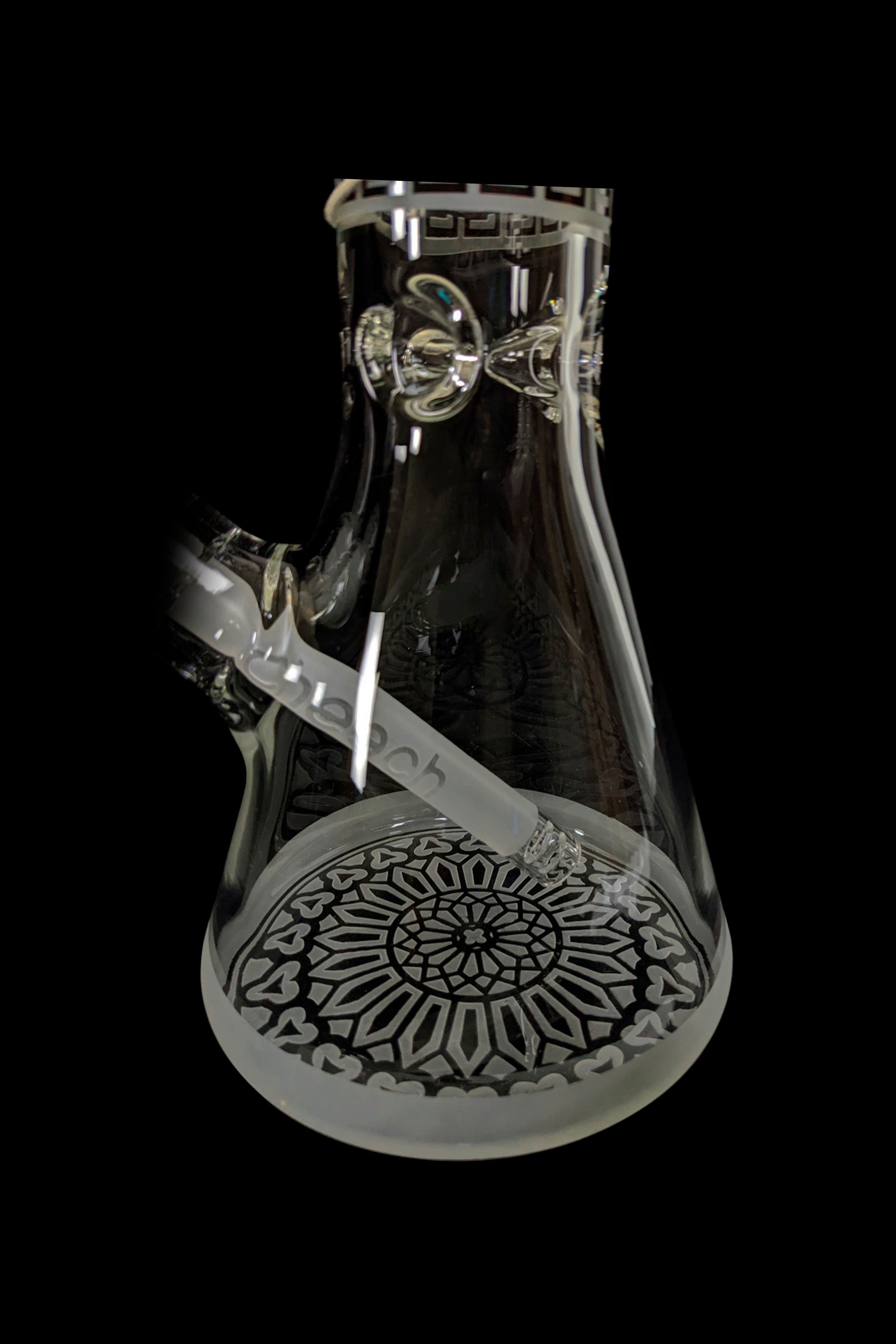 Cheech Glass Stunning Etched Tri - Color Water Pipe