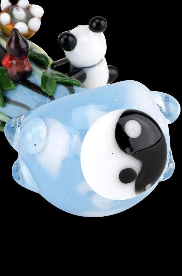 Empire Glassworks Climbing Pandas Spoon Pipe - An Irresistible Glass Art