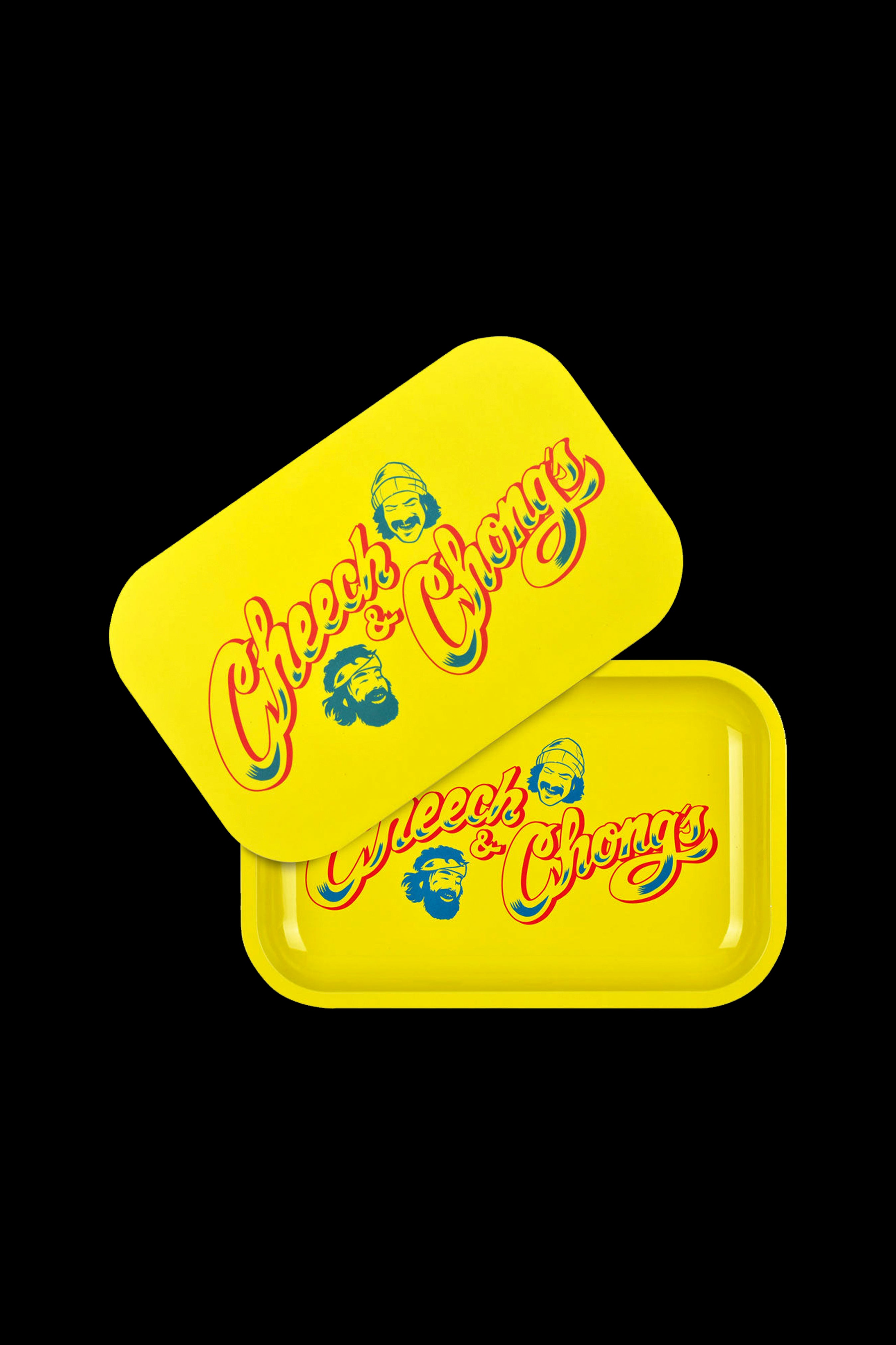 Cheech & Chong x Pulsar Yellow Logo Metal Rolling Tray with Lid - A Must - Have for Smokers!