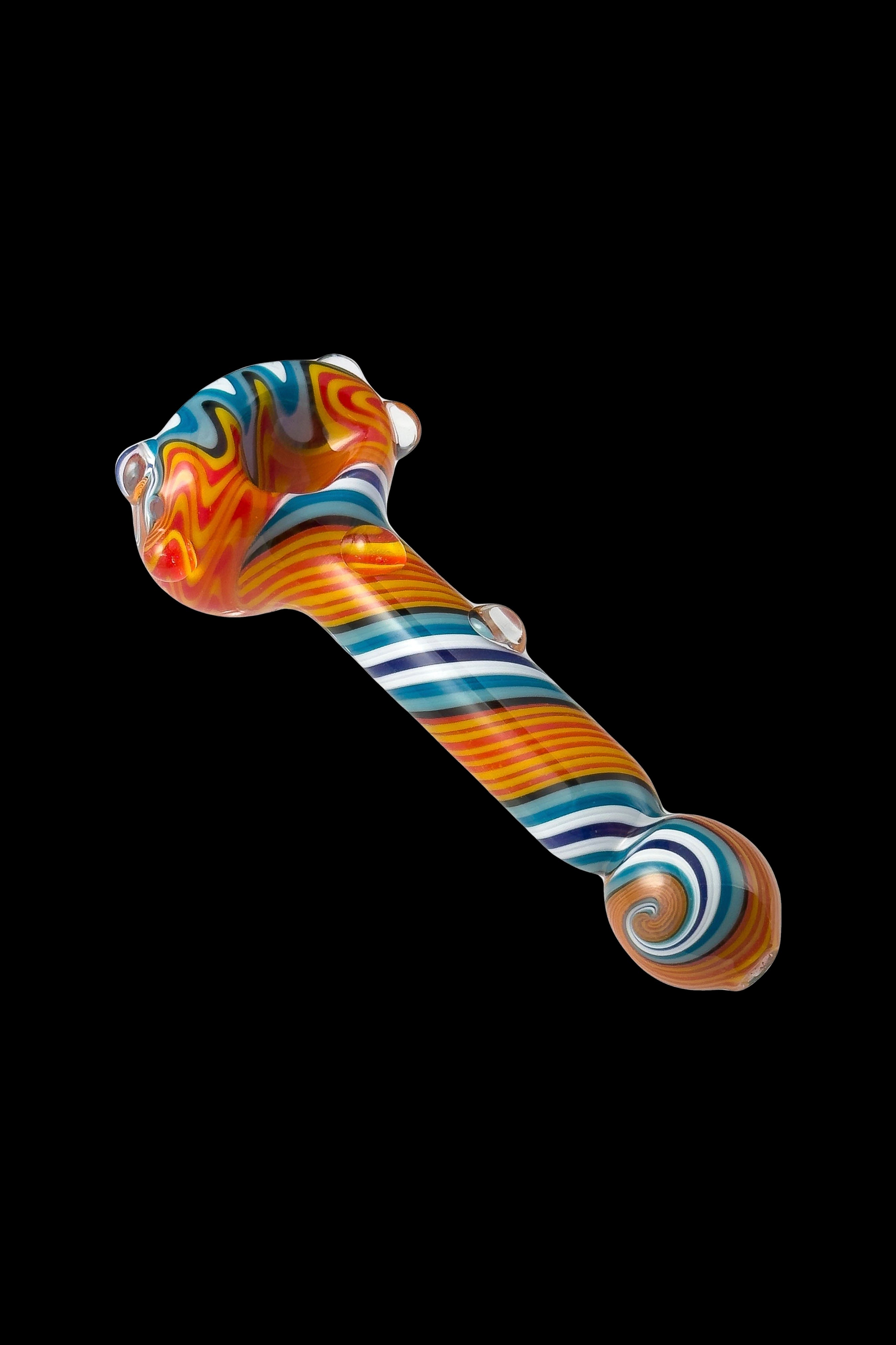 The Crush Eye-Catching Spiral Body Wig-Wag Head Hand Pipe with Bulb Mouthpiece