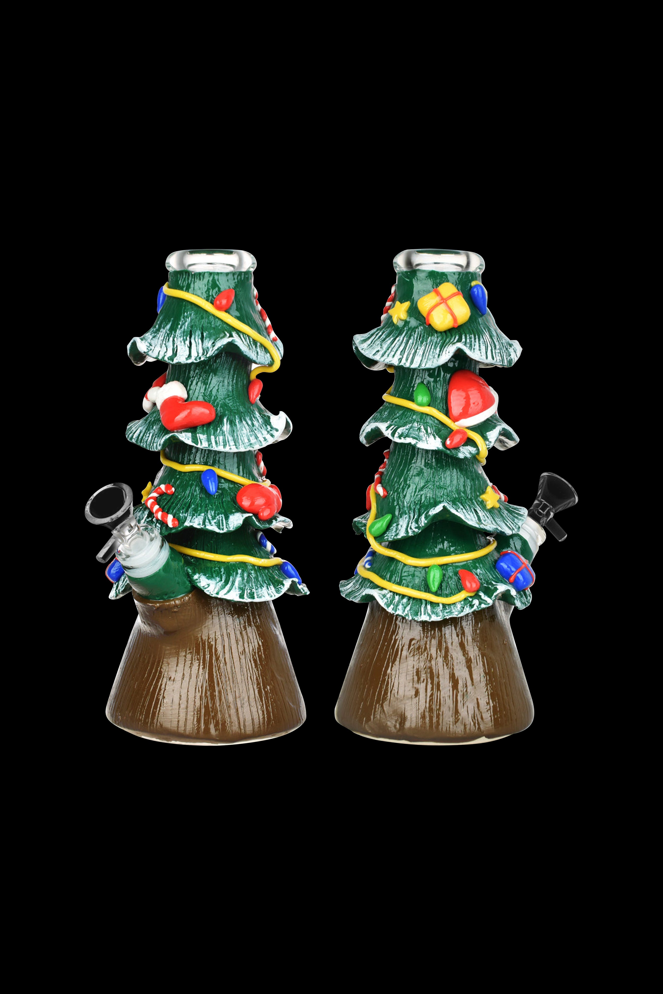 Festive Christmas Tree Beaker Water Pipe - Perfect for Holiday Smoking