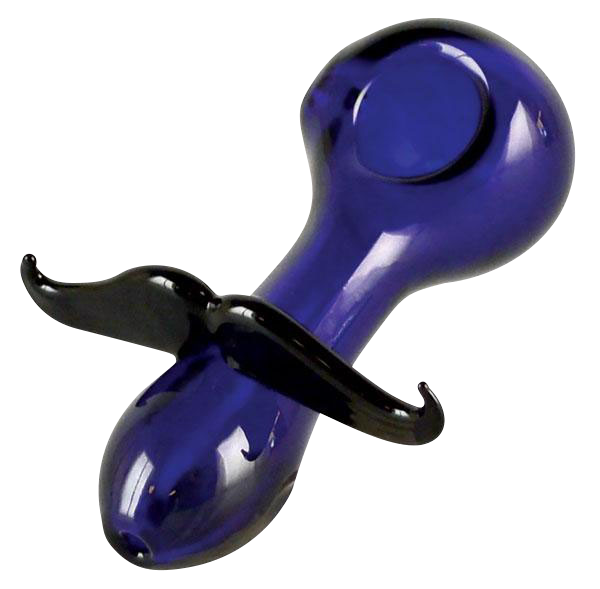 Funky Mustache Glass Spoon Pipe - A Hilarious Smoking Companion