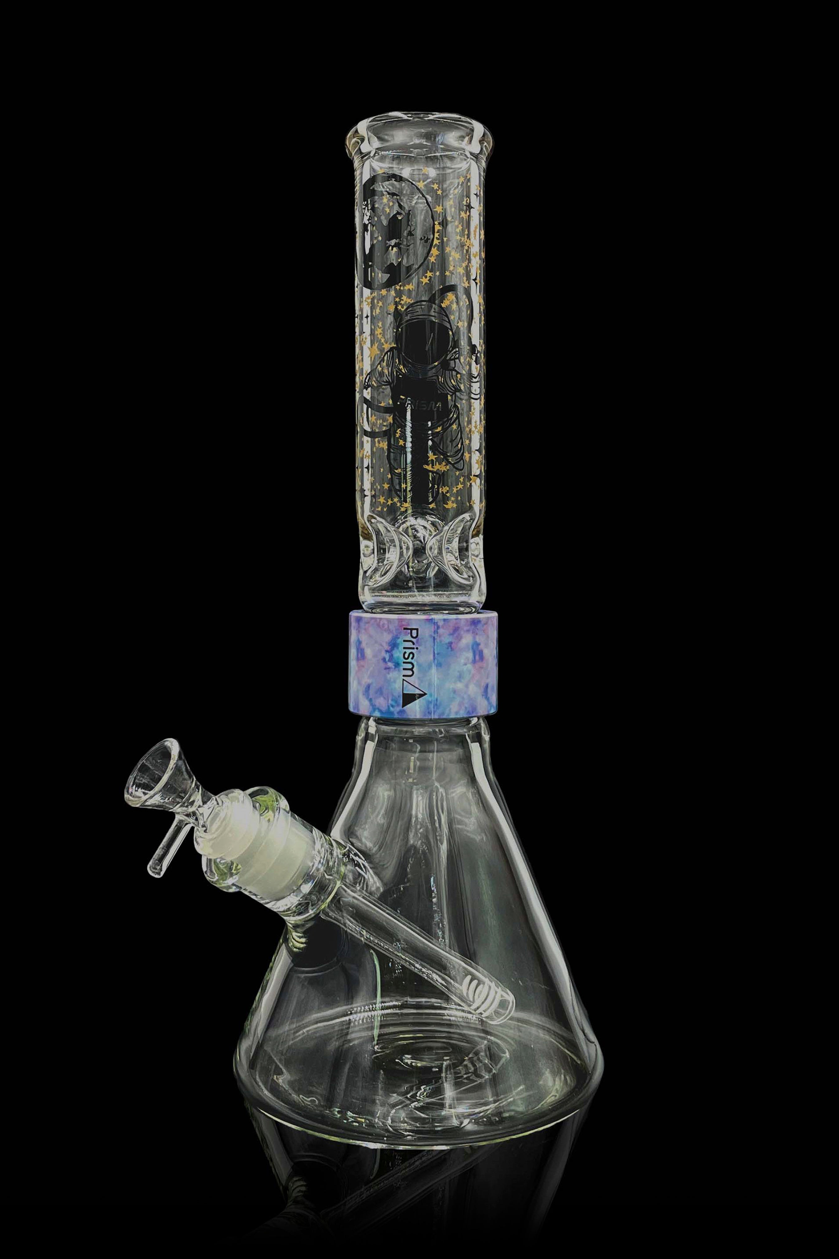 Prism Halo Tie-Dye Spaced Out Beaker Single Stack Bong - Your Ultimate Smoking Companion