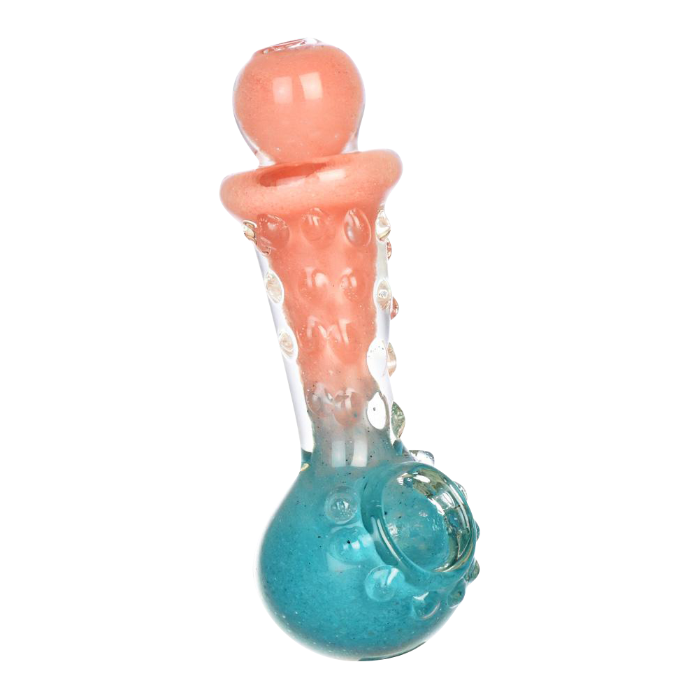 Gorgeous Pastel Ombre Textured Glass Hand Pipe with Marbles - A Must - Have!
