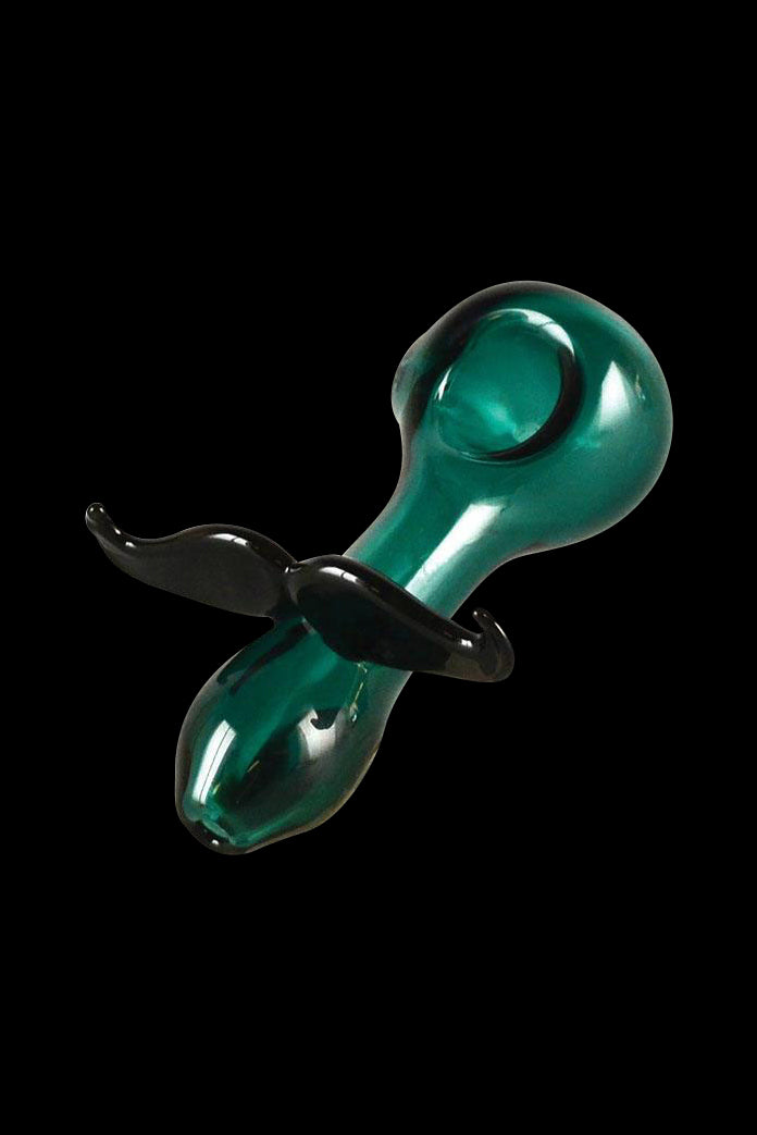 Funky Mustache Glass Spoon Pipe - A Hilarious Smoking Companion