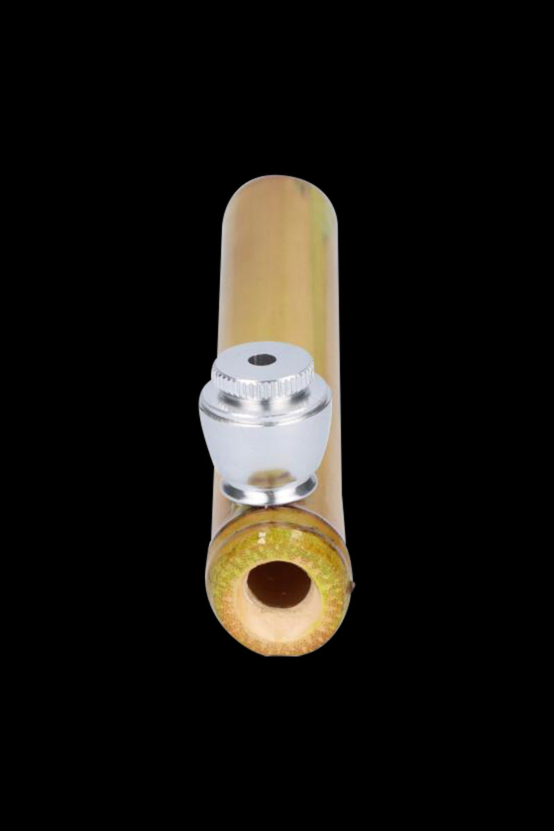 Elegant Bamboo Steamroller Pipe with Capped Herb Bowl