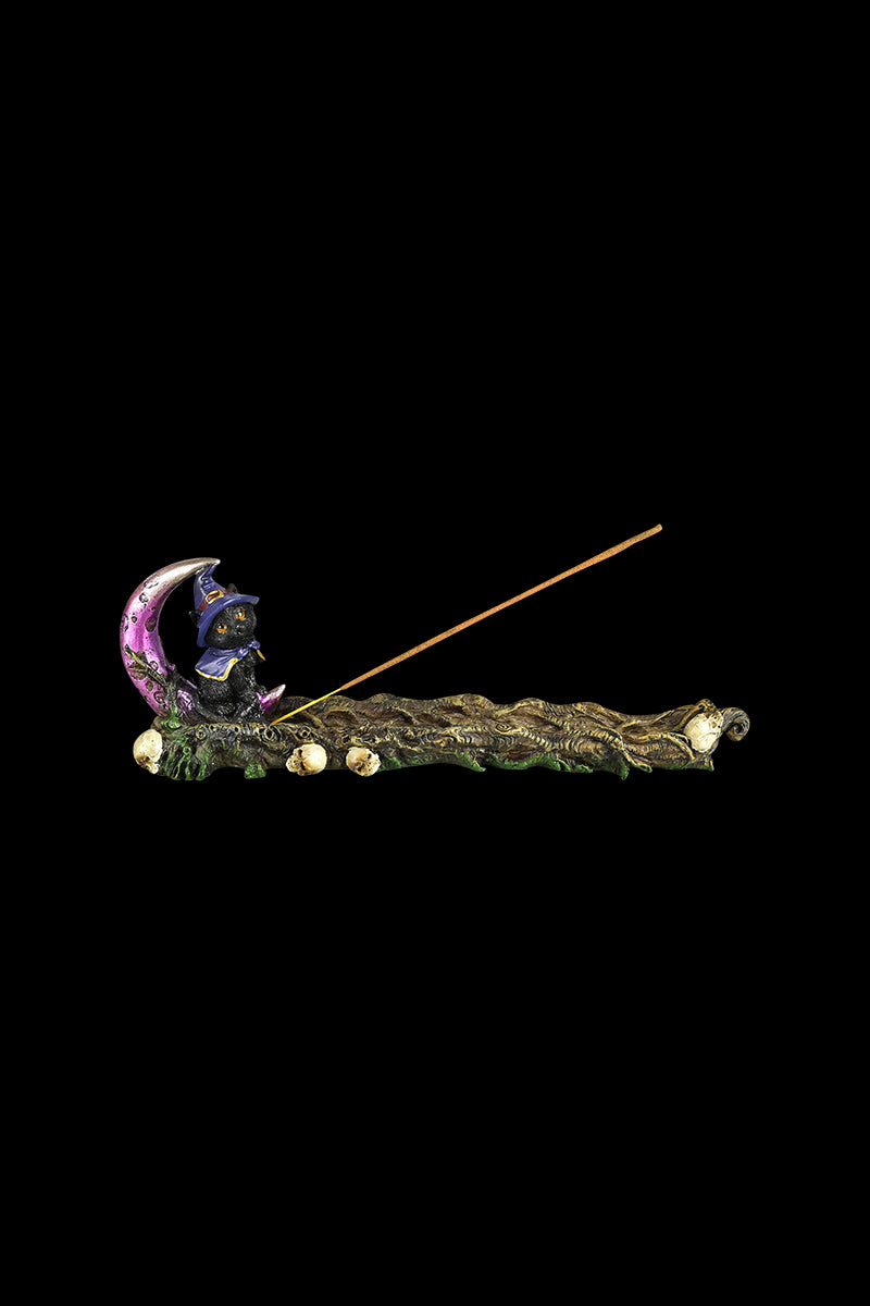 Enchanting Black Magic Cat Polyresin Incense Burner