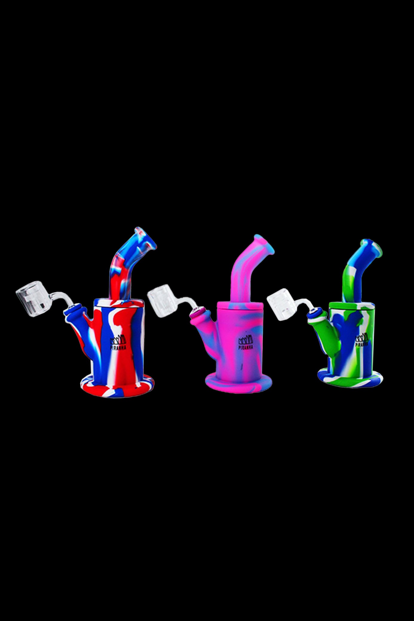 Piranha 9-Inch Silicone Fat Can Dab Rig - Surprise Assorted Colors