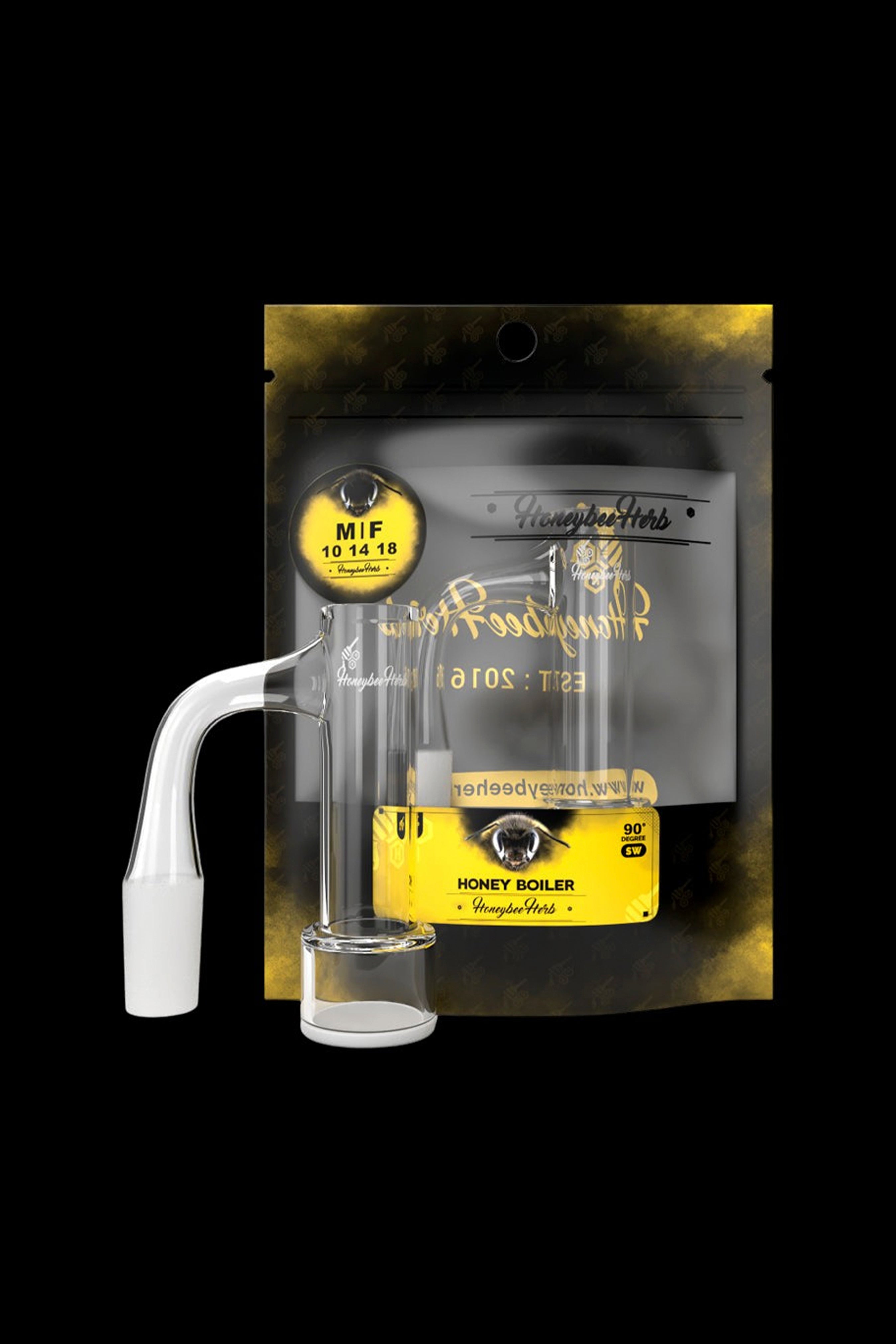 Honeybee Herb Honey Boiler Quartz Banger - Stunning Black Line