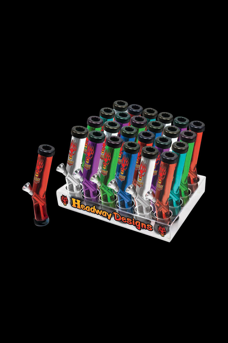 Headway Traveler Kickback Acrylic Pipes - 24 Piece Display: Your Ultimate Smoking Companion!