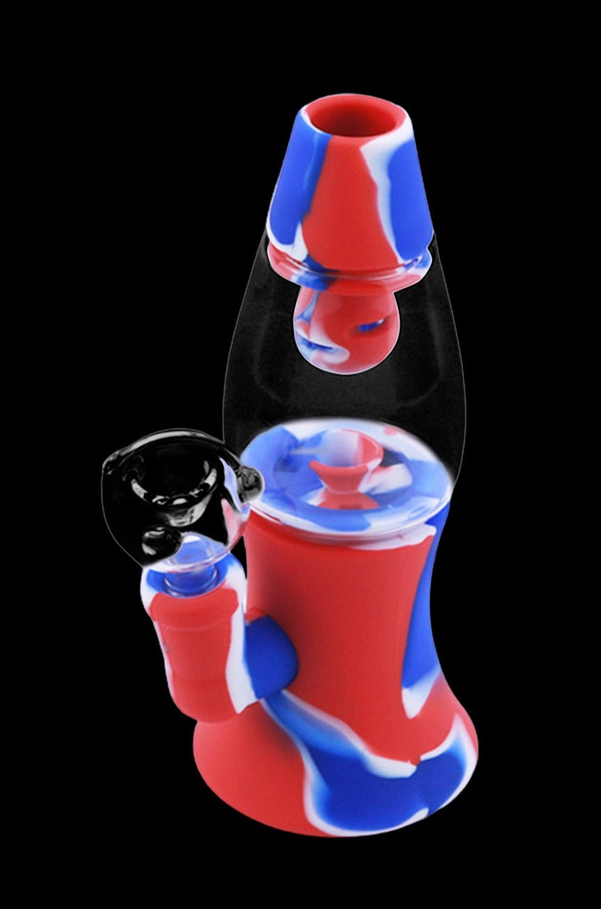 Cloud 8 Retro Lava Lamp Silicone & Glass Water Pipe - Your Ultimate Travel Smoking Companion