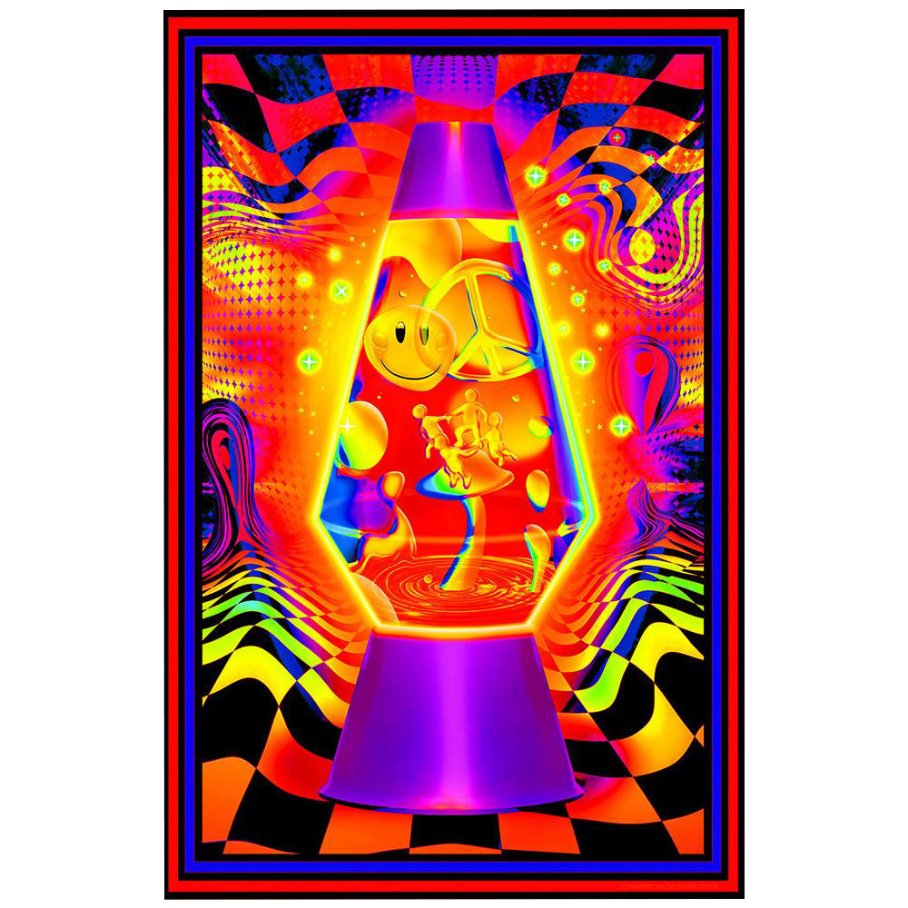 Stunning Lava Flow Blacklight Poster - A Visual Delight!