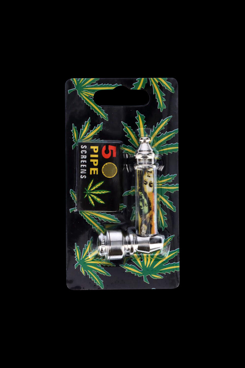 Indestructible Rasta-Themed Metal Hand Pipe