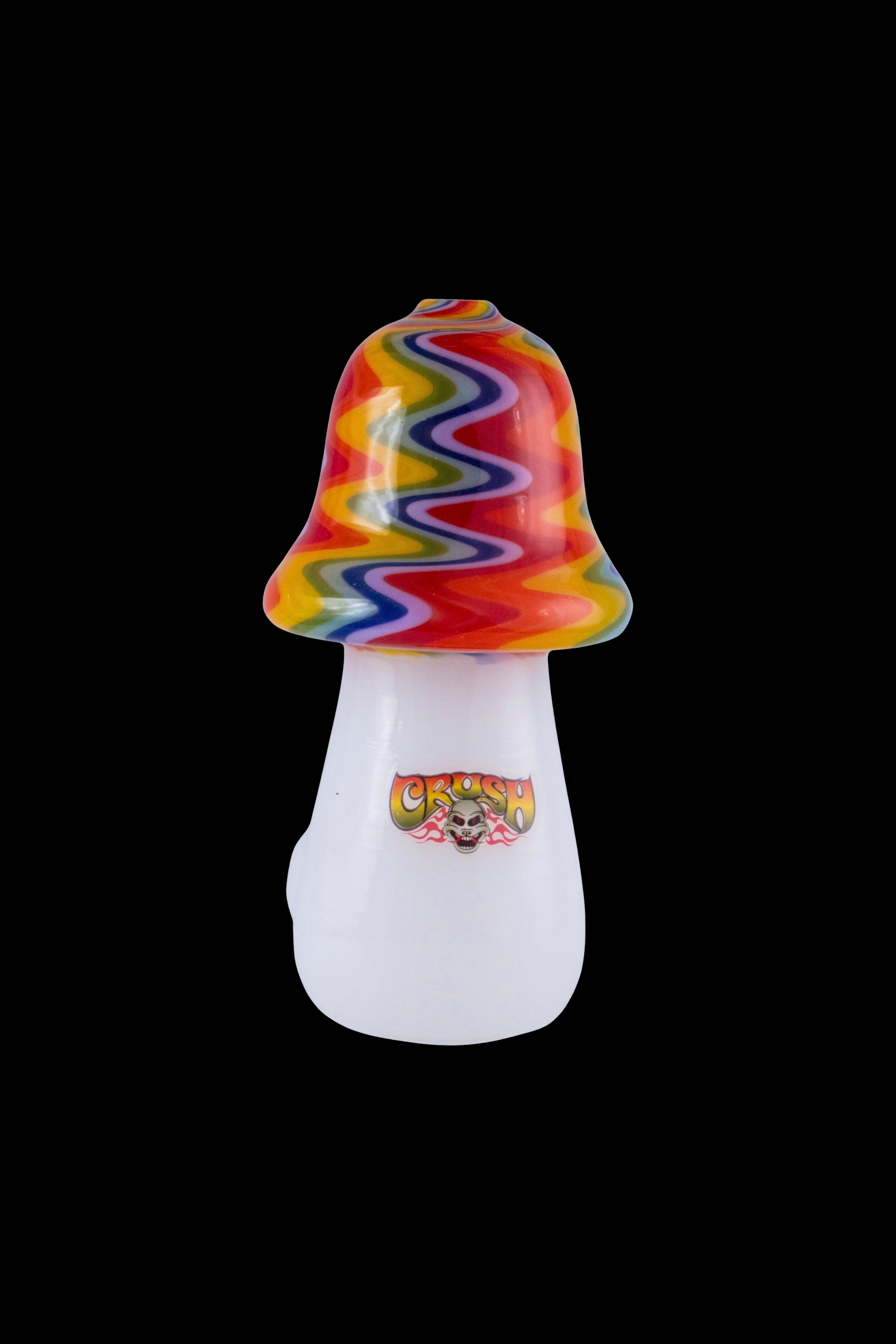 Crush Headdy Topper: Colorful Dragon Badge Mushroom Hand Pipe - Stand Out Now!