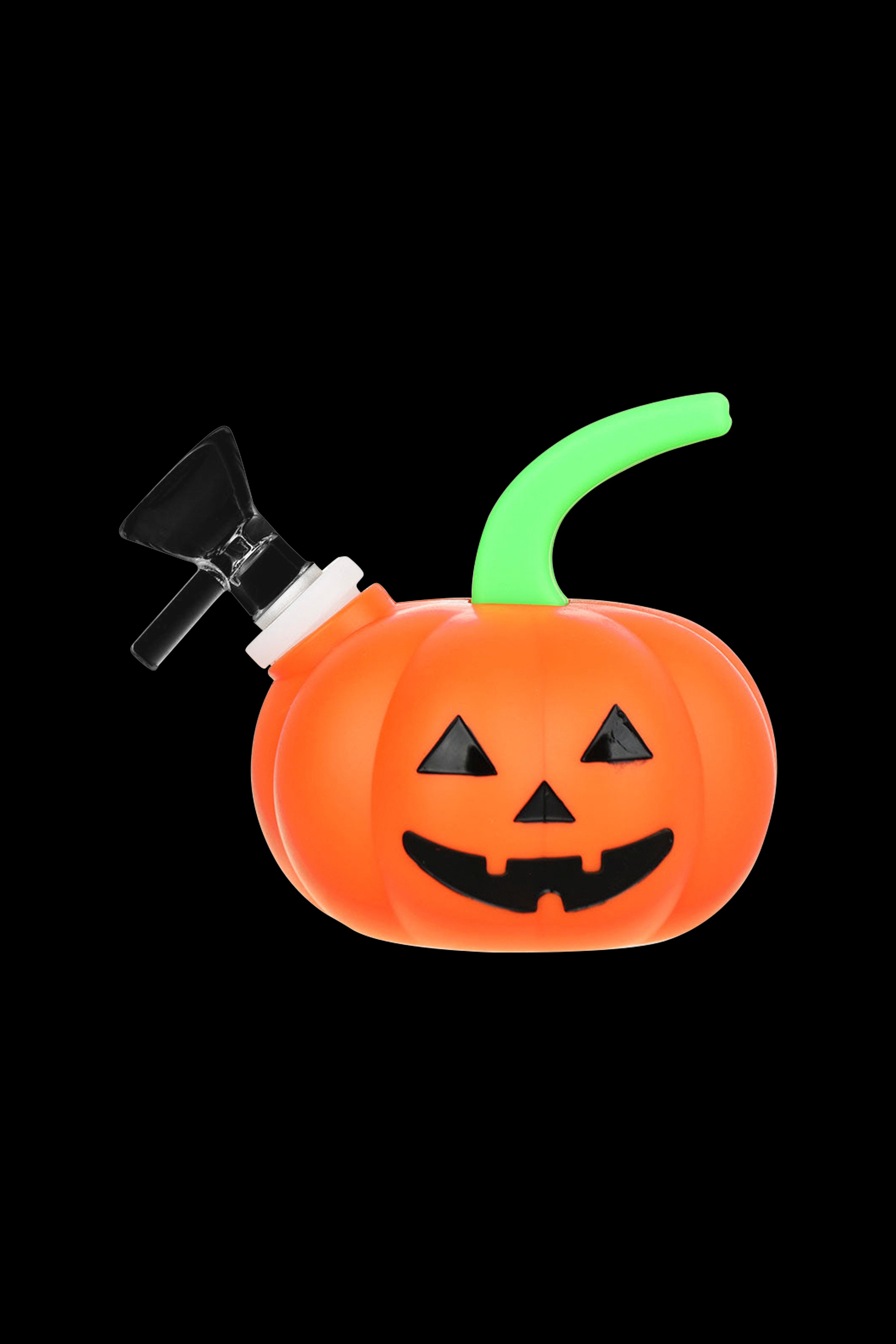 Spooky Jack-O'-Lantern Silicone Water Pipe for Halloween Fun