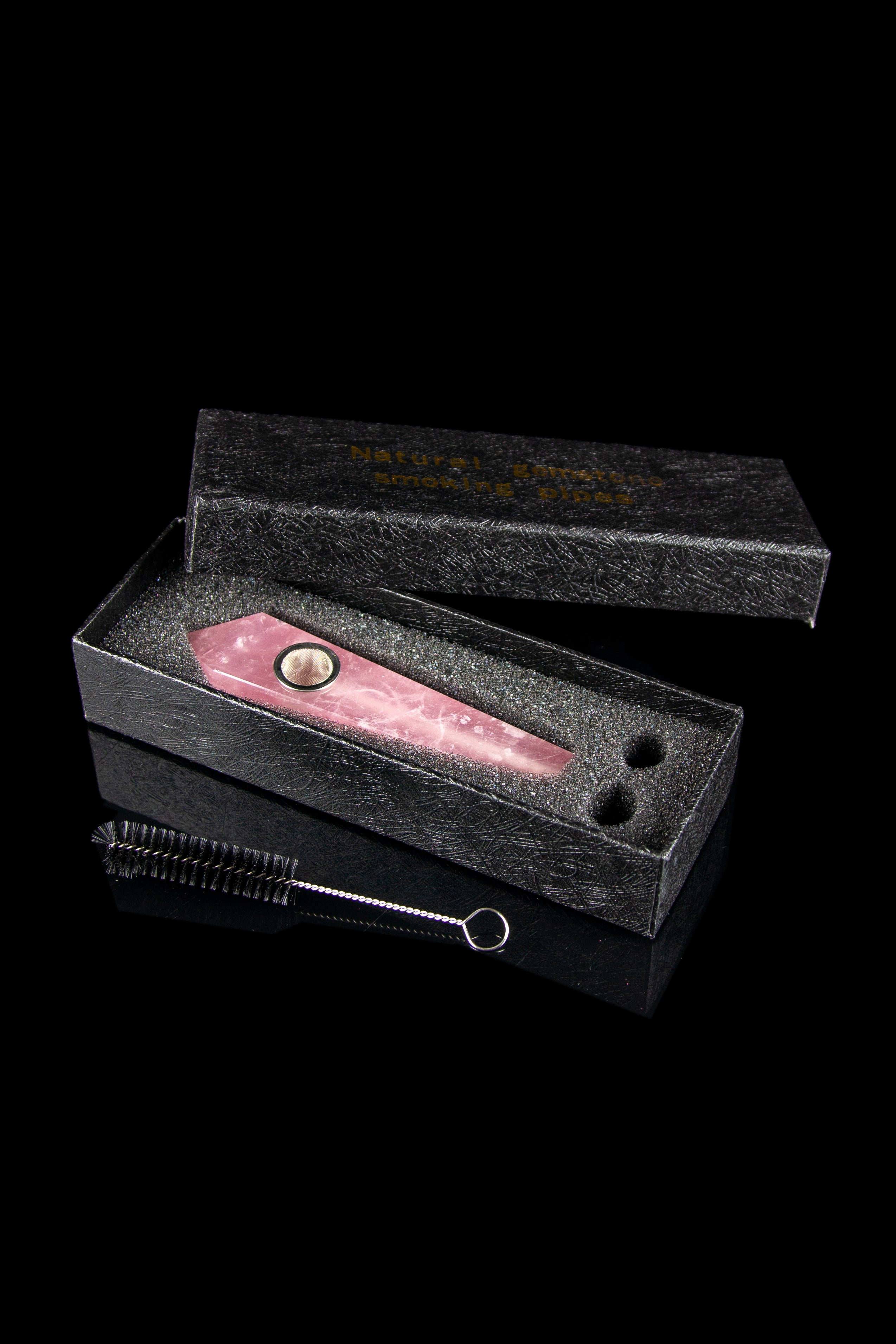 Blunt Babe Trays Rose Quartz Gemstone Hand Pipe - A Stunning Smoking Companion