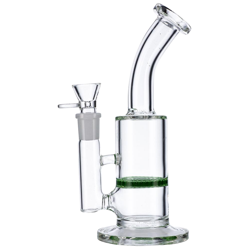 Stylish 9-Inch Glass Bubbler with HoneyComb Disc Perc