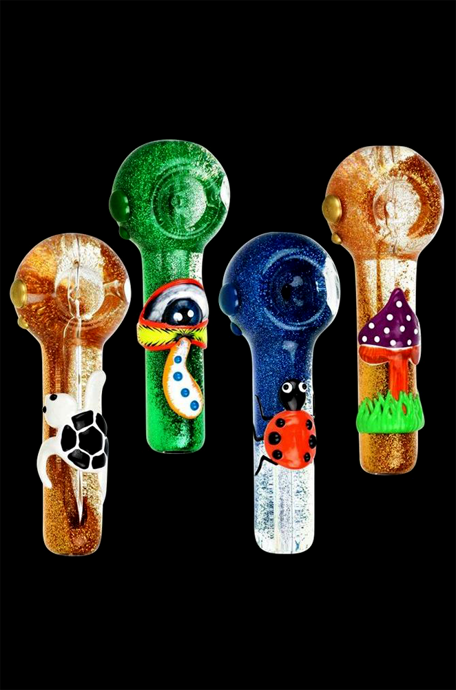 Chill-Ready Glitter Glow Glycerin Spoon Pipe