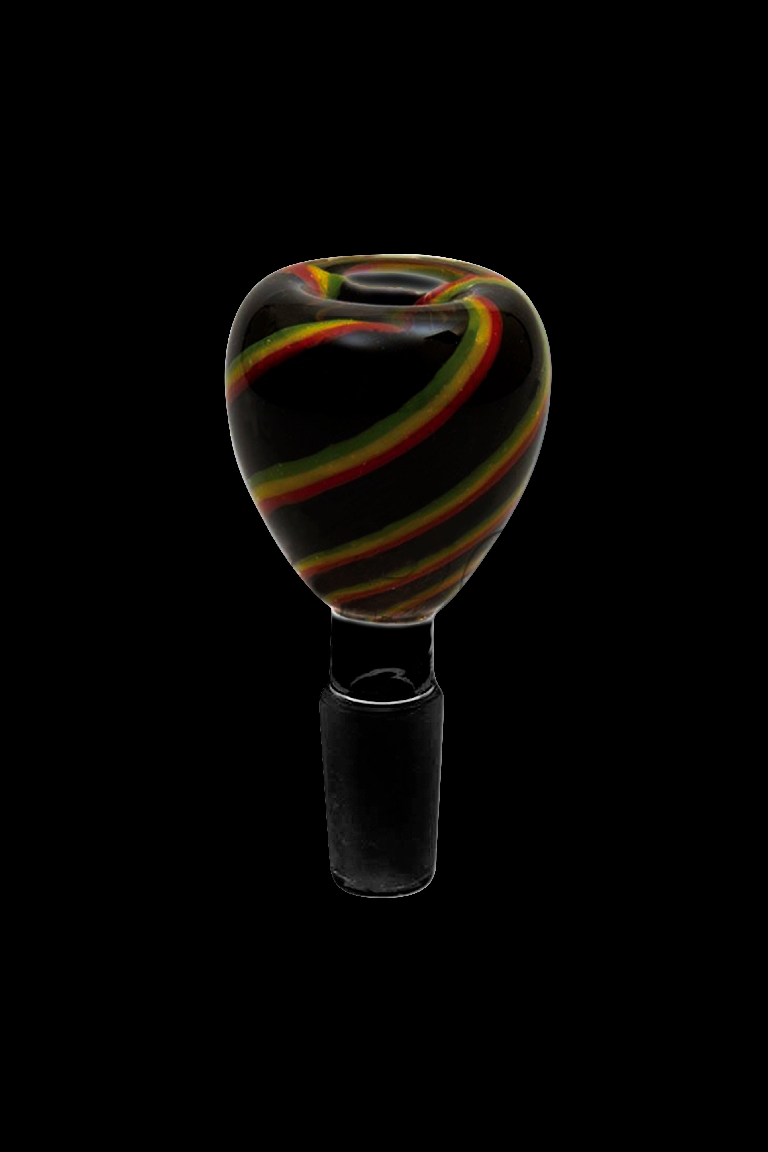 Stunning Black Frit Herb Bowl with Rasta Swirl - Grab Yours Now!