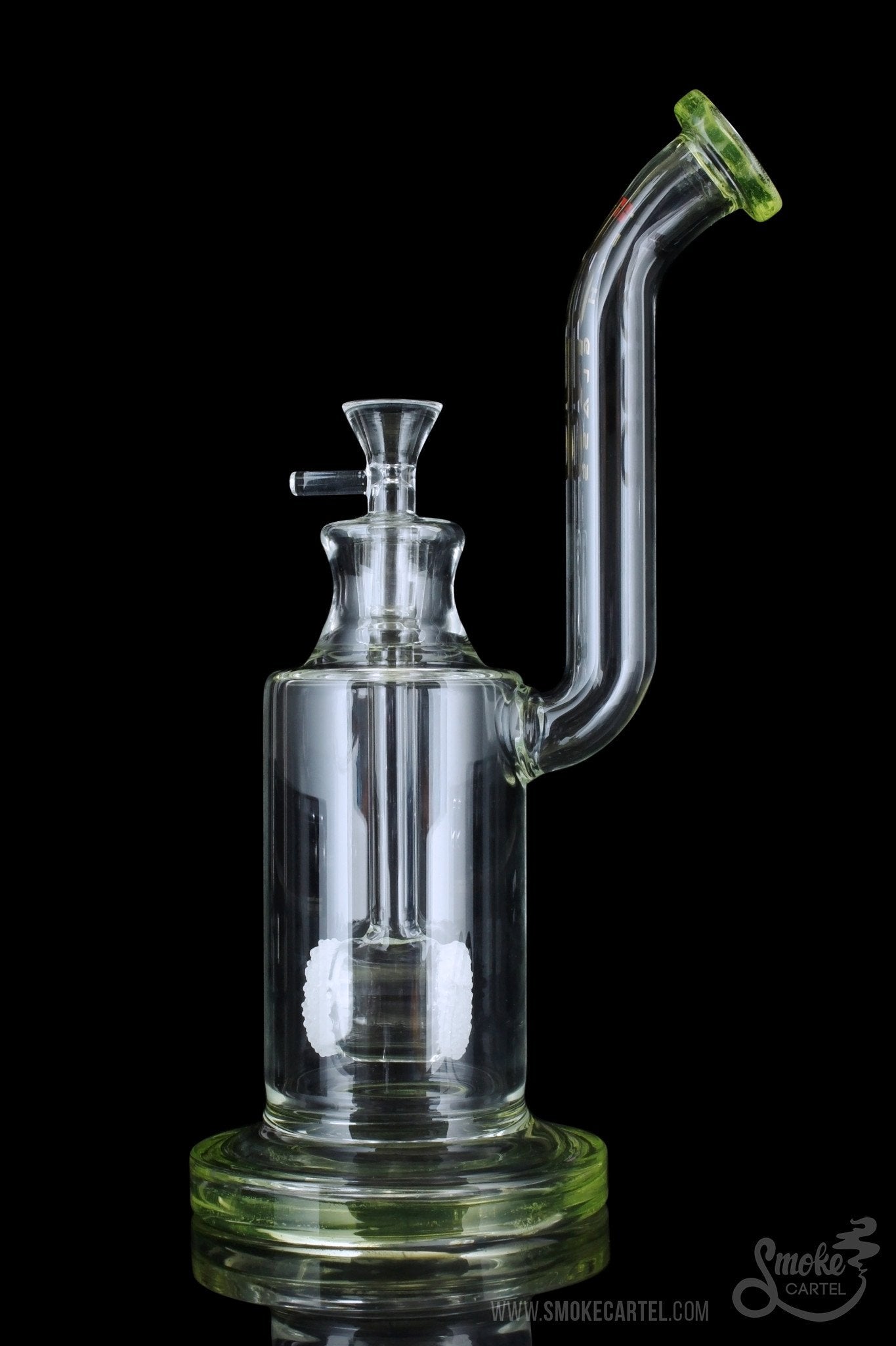 BoroTech Glass Rok Bubbler: Suspended Frit Drum Perc Magic