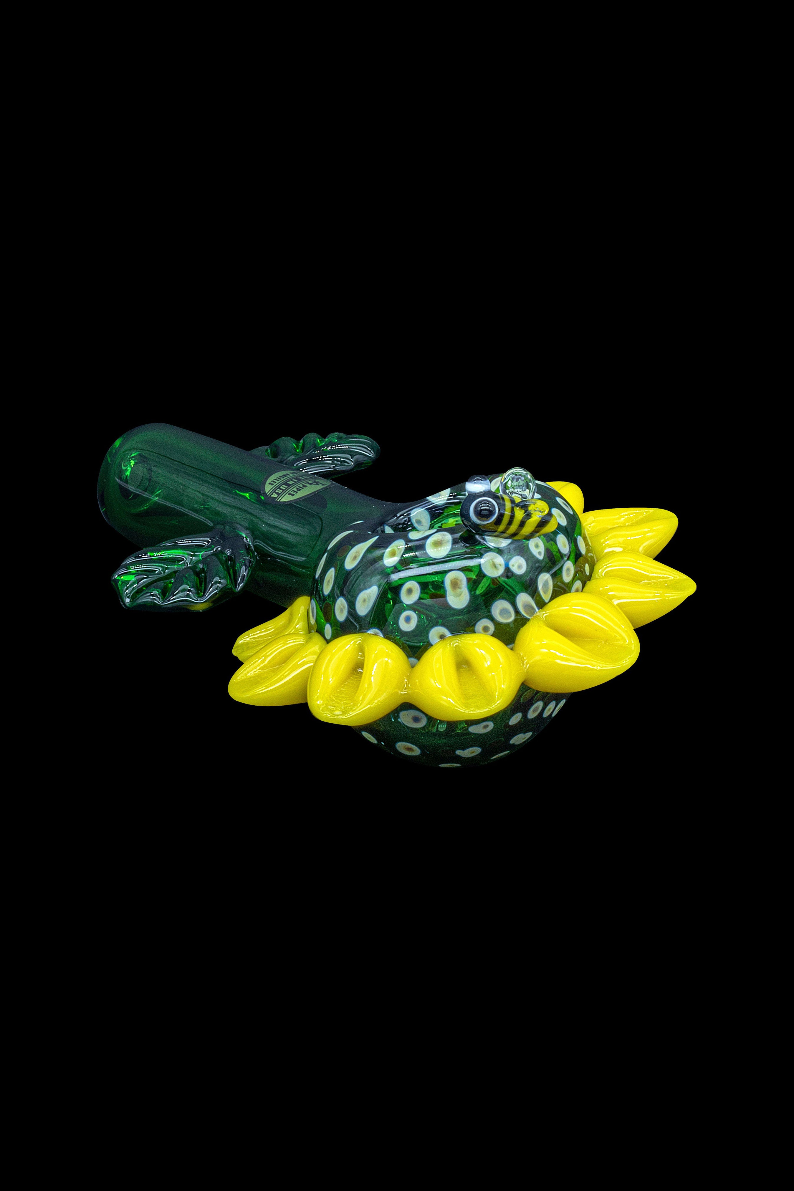 LA Pipes Sunny Sunflowers Glass Smoking Pipe