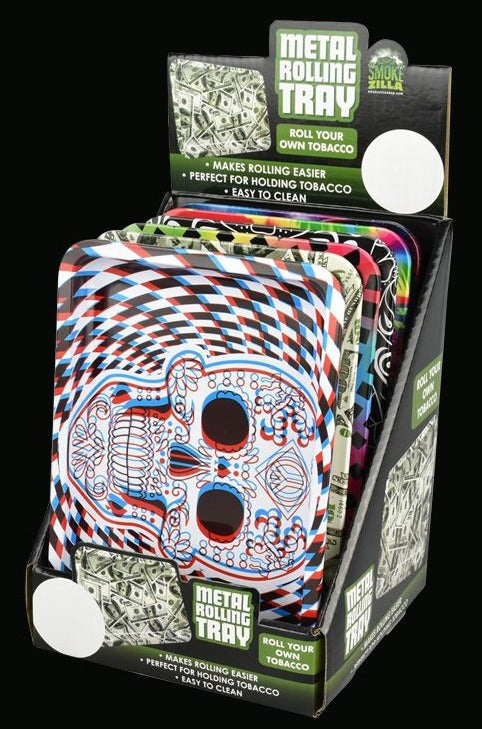 Smokezilla's Cool Metal Rolling Trays - 6-Pack Bundle