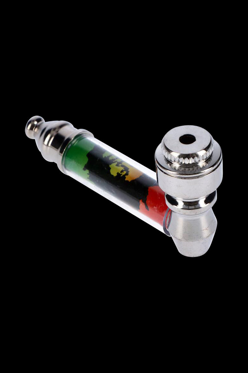 Indestructible Rasta-Themed Metal Hand Pipe