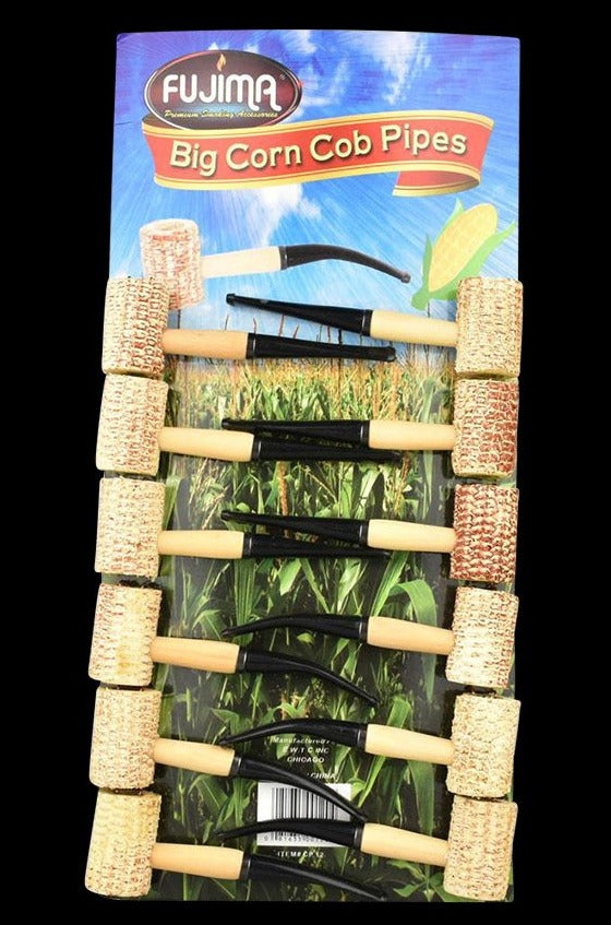 Fujima Big Corn Cob Pipes - 12 Pack: A Natural Smoking Delight