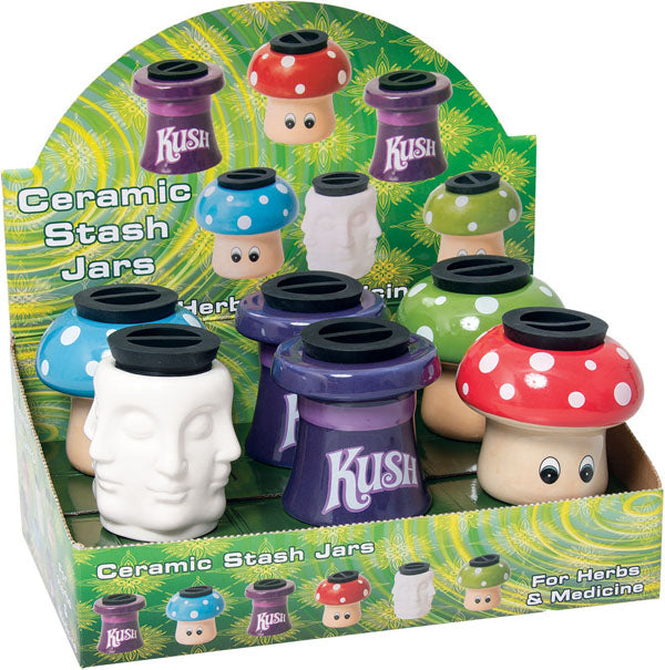 Ceramic Stash It! Storage Jars - Bulk 6-Pack: A Must-Have for Herb Lovers!