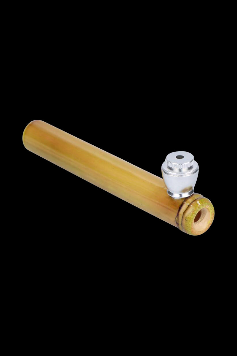 Elegant Bamboo Steamroller Pipe with Capped Herb Bowl
