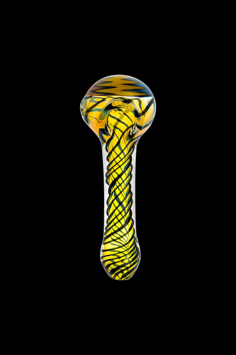 G-Spot Black and White Striped Hurricane Bowl Glass Spoon Pipe - A Stunning Smoking Companion
