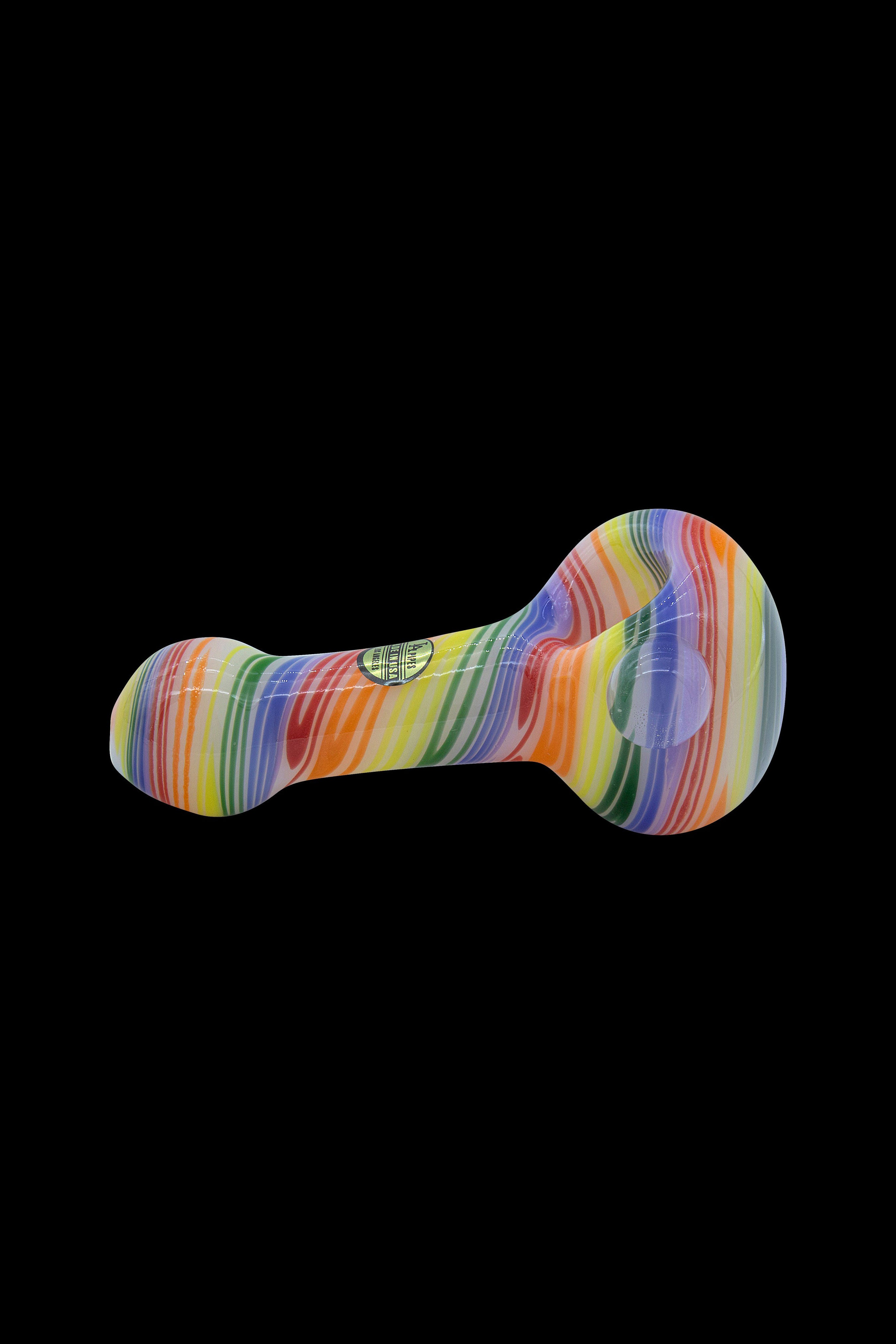 LA Pipes Stunning Rainbow Spirals White Glass Pipe