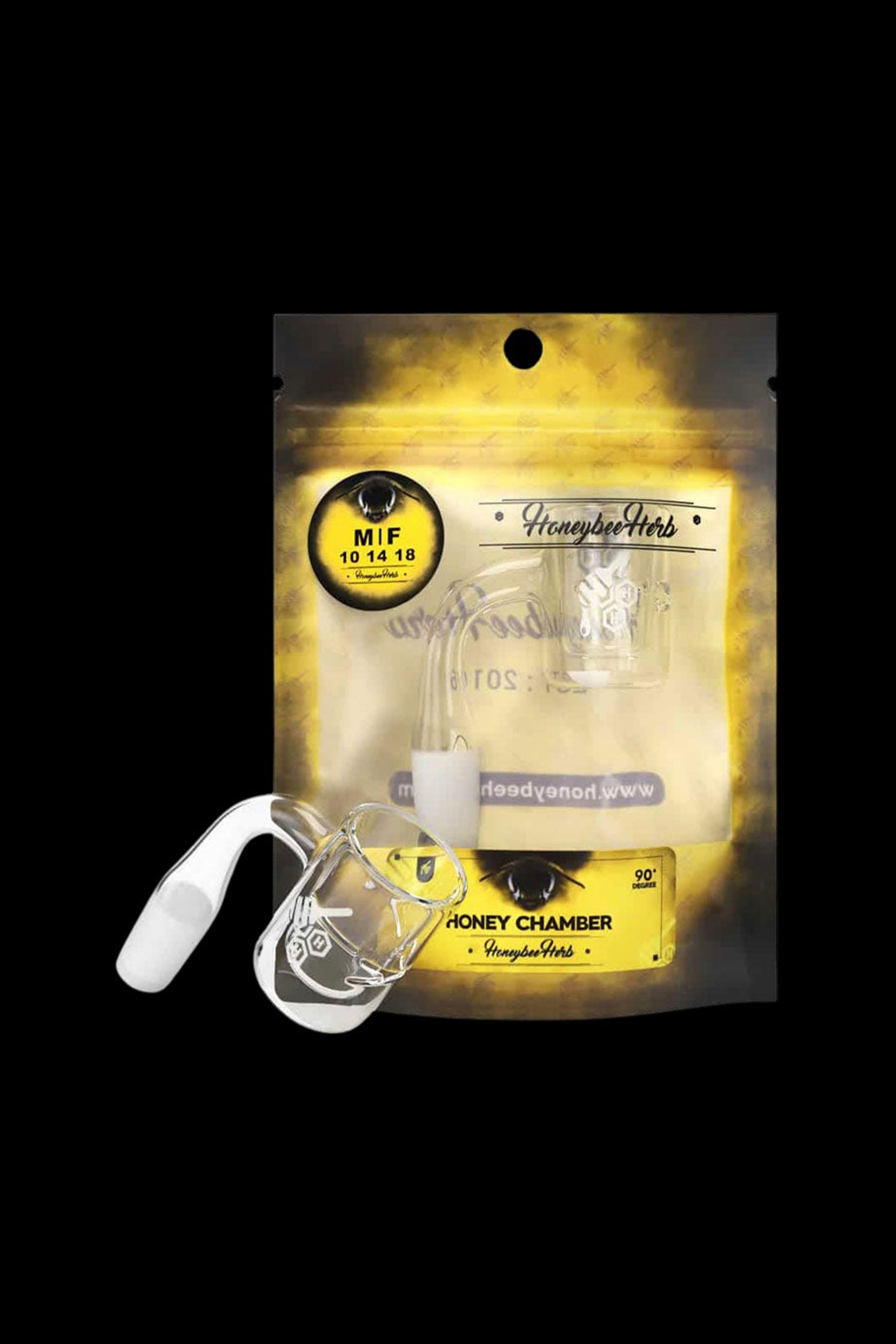 Honeybee Herb's Stunning Yellow Line Honey Chamber Quartz Banger