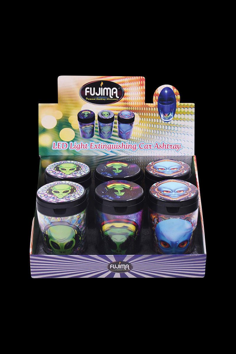 Fujima LED Alien Car Ashtrays - 6 Pack: Super Cool Smoking Solution!
