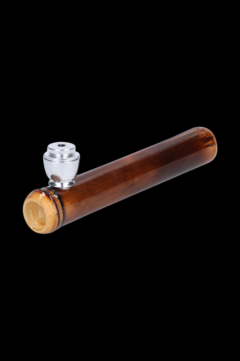 Elegant Bamboo Steamroller Pipe with Capped Herb Bowl