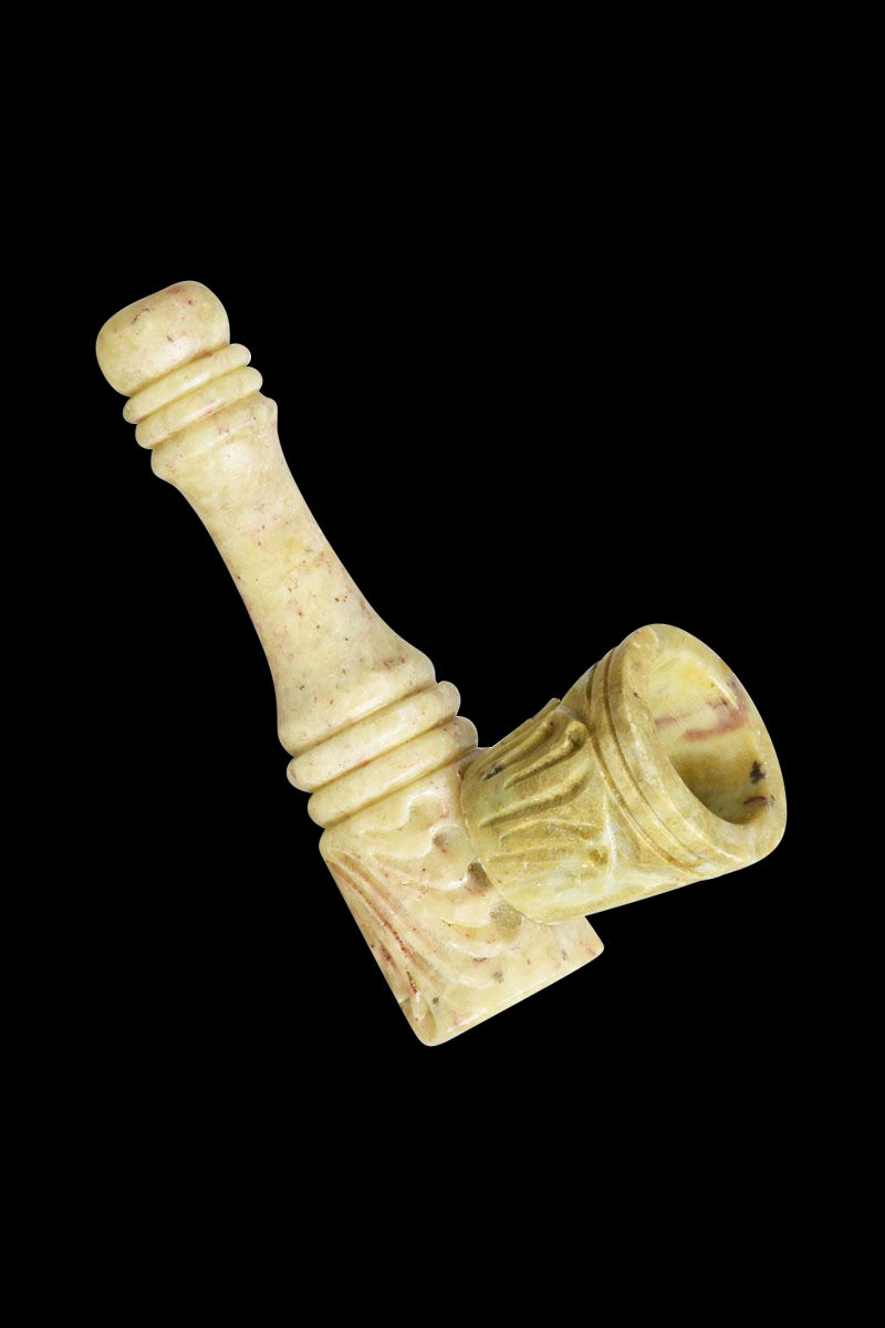 Exquisite Hand - Carved Stone Pipe with Detachable Bowl