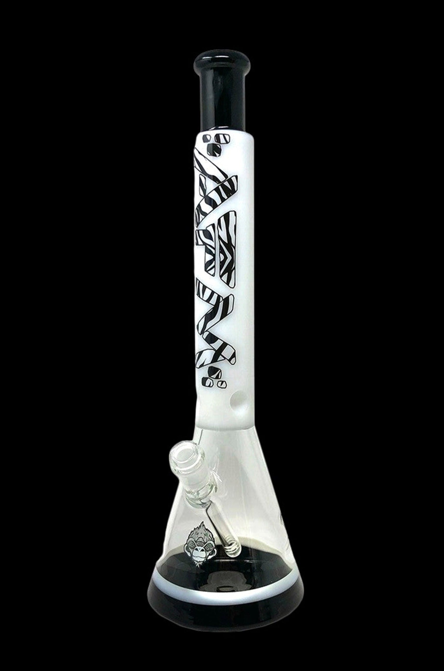 AFM Zebra Glass Beaker Bong - Premium Smoking Accessory