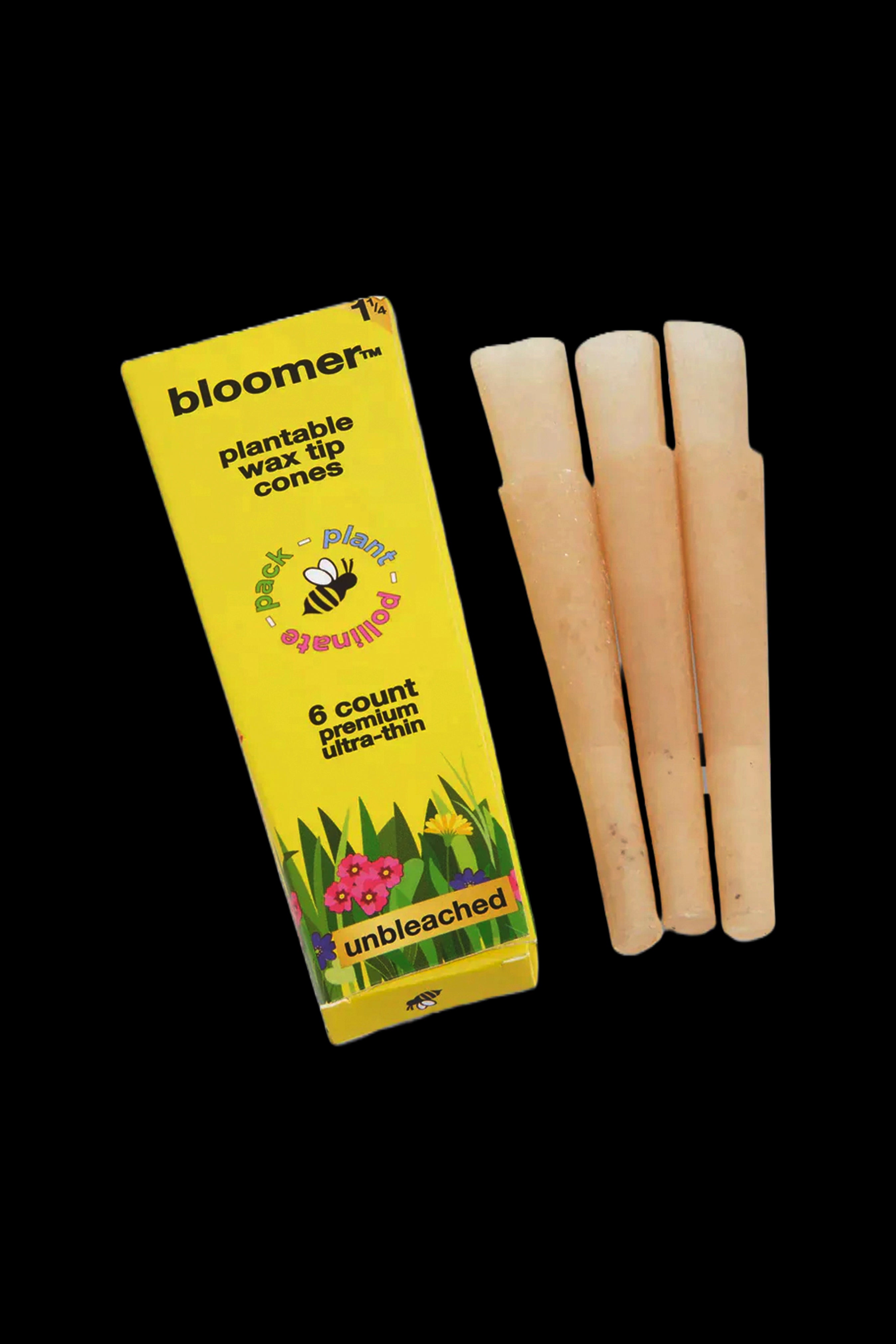 Bloomer 1 1/4 Unbleached Organic Paper Cones with Wildflower Seed Filter Tips