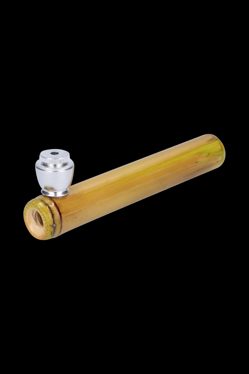 Elegant Bamboo Steamroller Pipe with Capped Herb Bowl