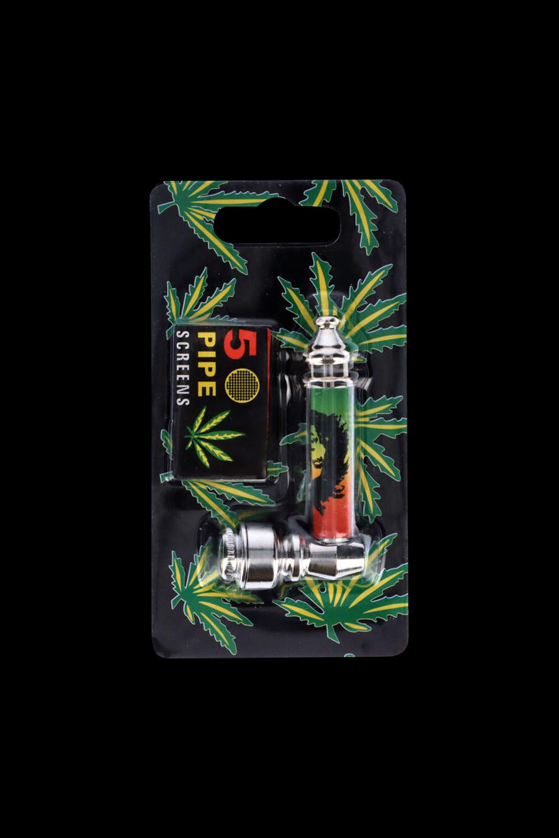 Indestructible Rasta-Themed Metal Hand Pipe