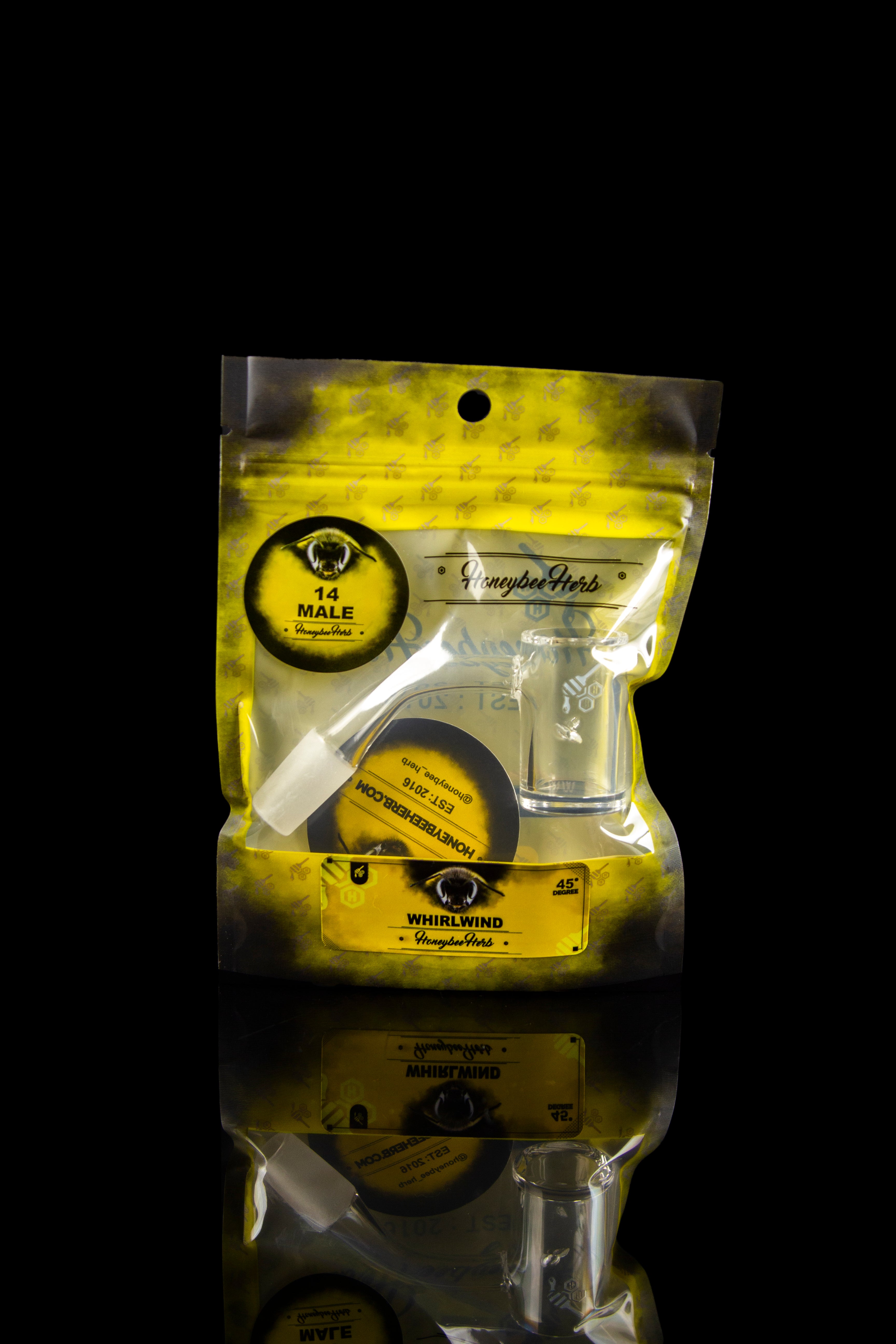 Honeybee Herb Whirlwind Quartz Banger - Yellow Line: A Dabber's Dream
