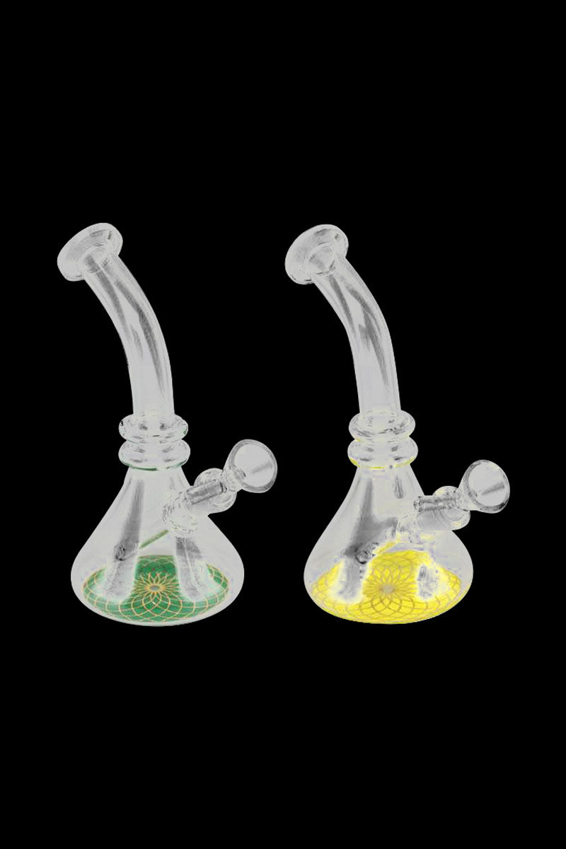 Stunning Flower of Life Mini Beaker Water Bong