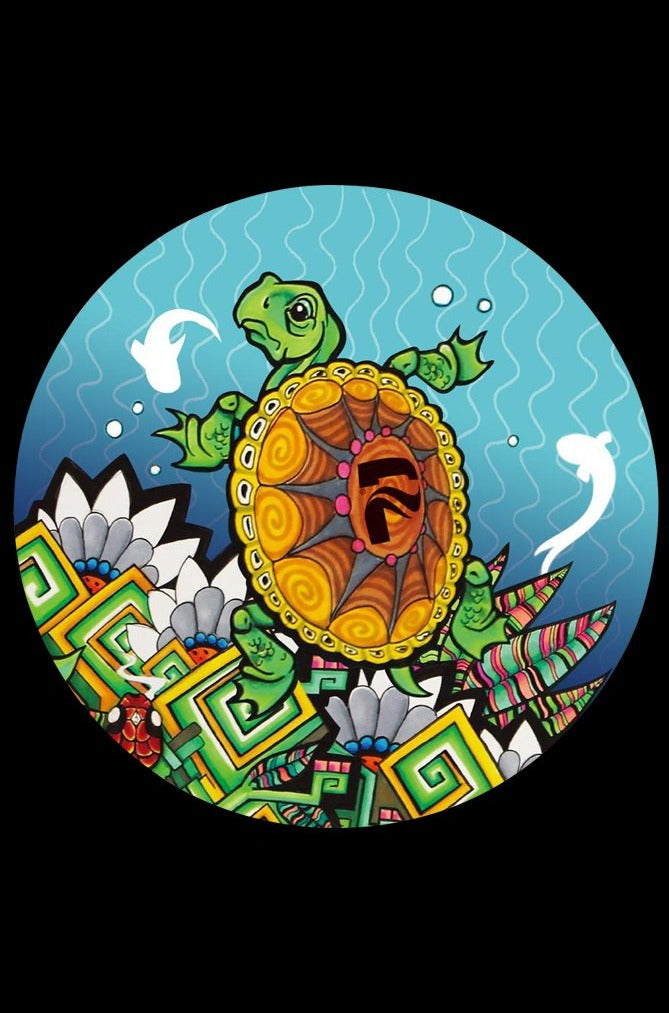 Pulsar's Stunning Psychedelic Turtle Beaker Water Pipe