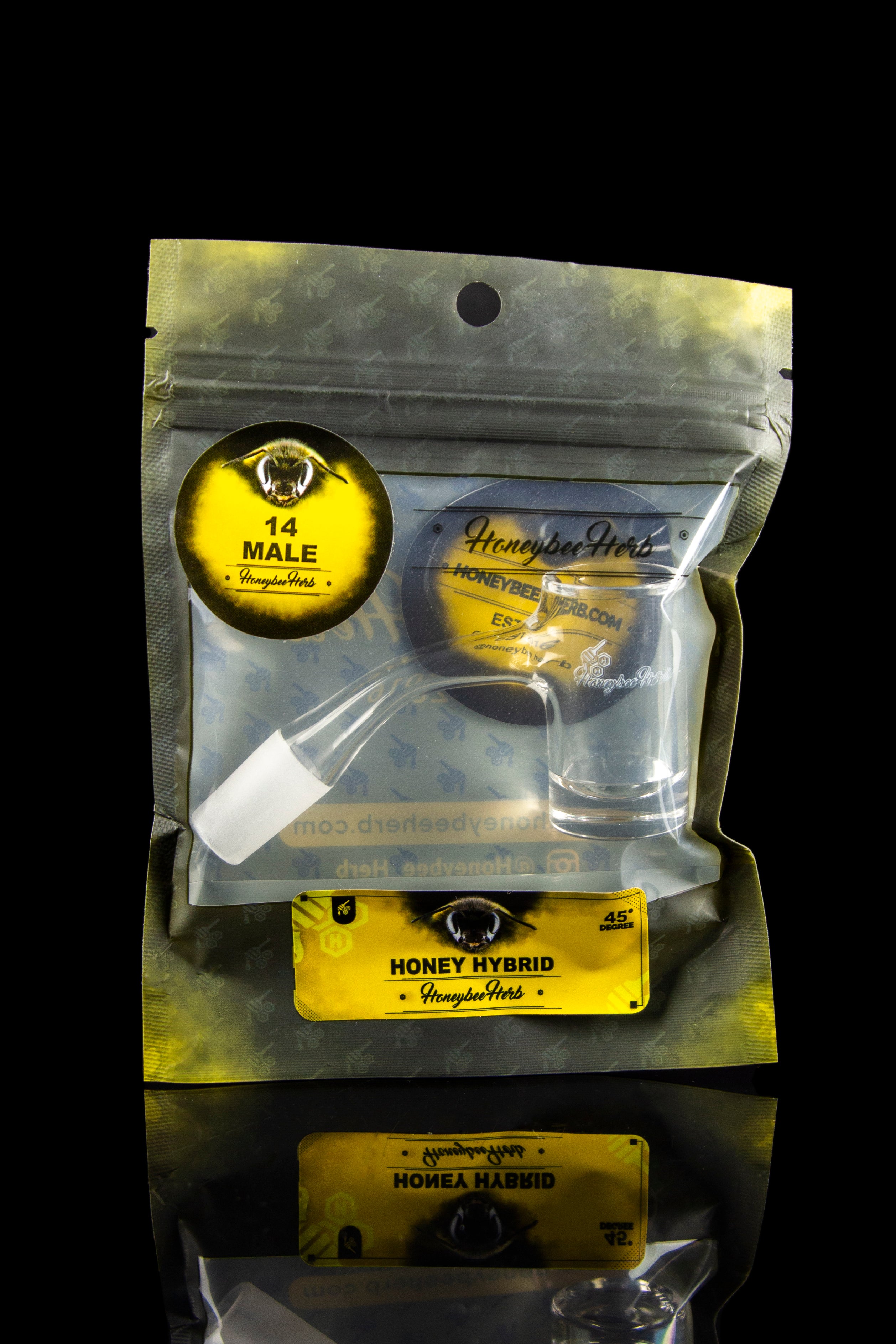 Honeybee Herb Honey Hybrid Quartz Banger - Stylish Black Line