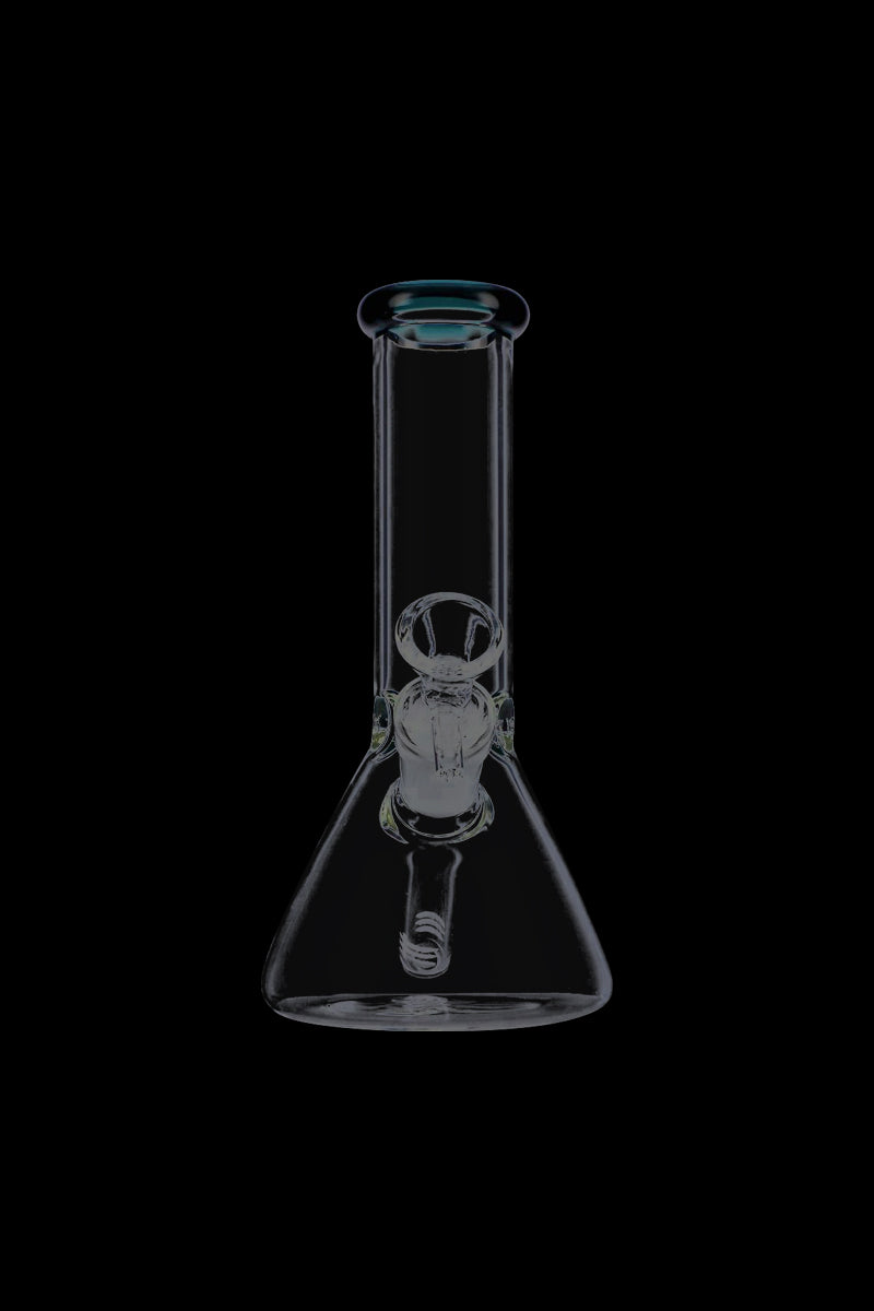Exquisite Glass Beaker Base Ice Bong with Vibrant Colored Mouthpiece