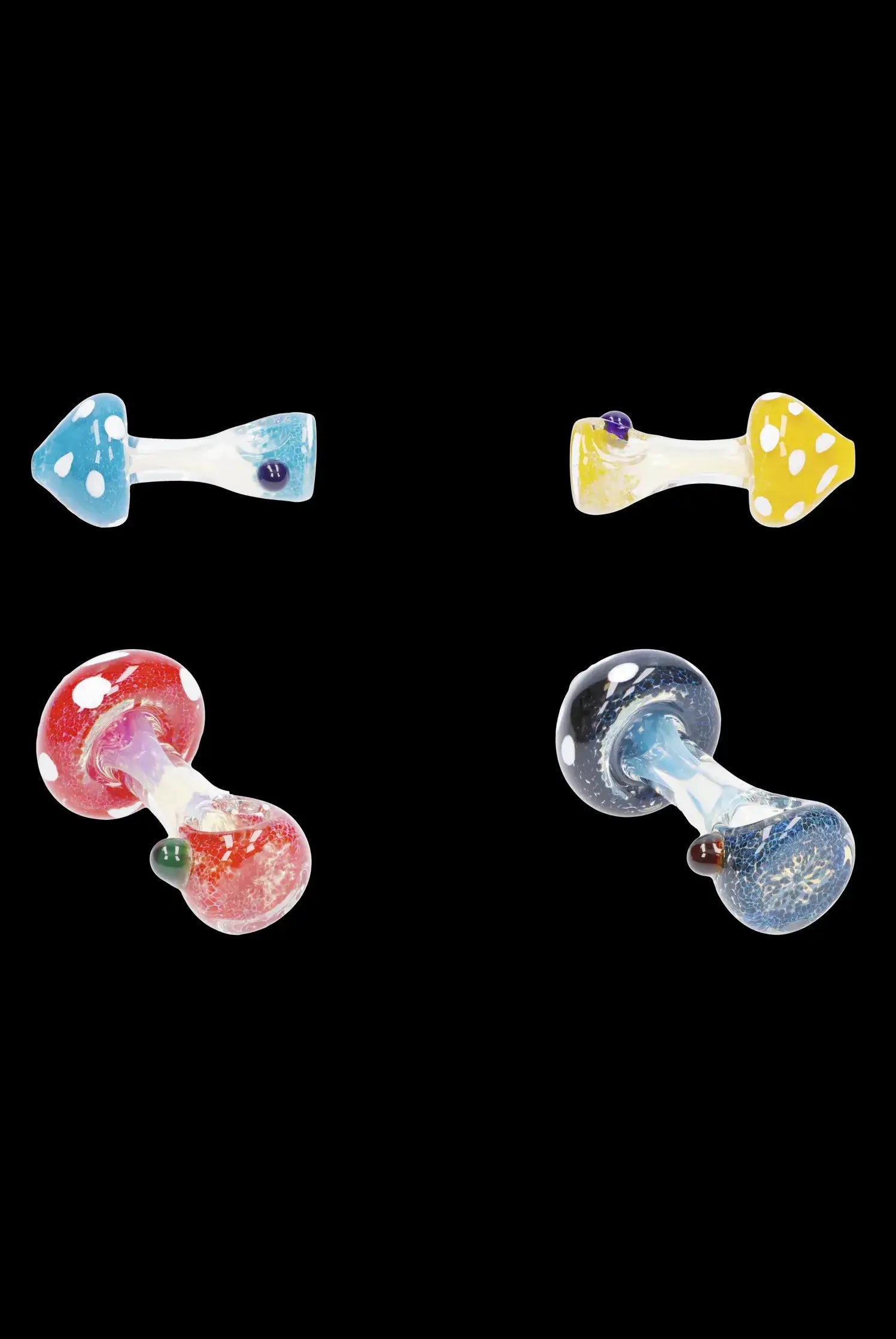 Exquisite Mushroom Frit Spoon Pipe - 4.5 inches
